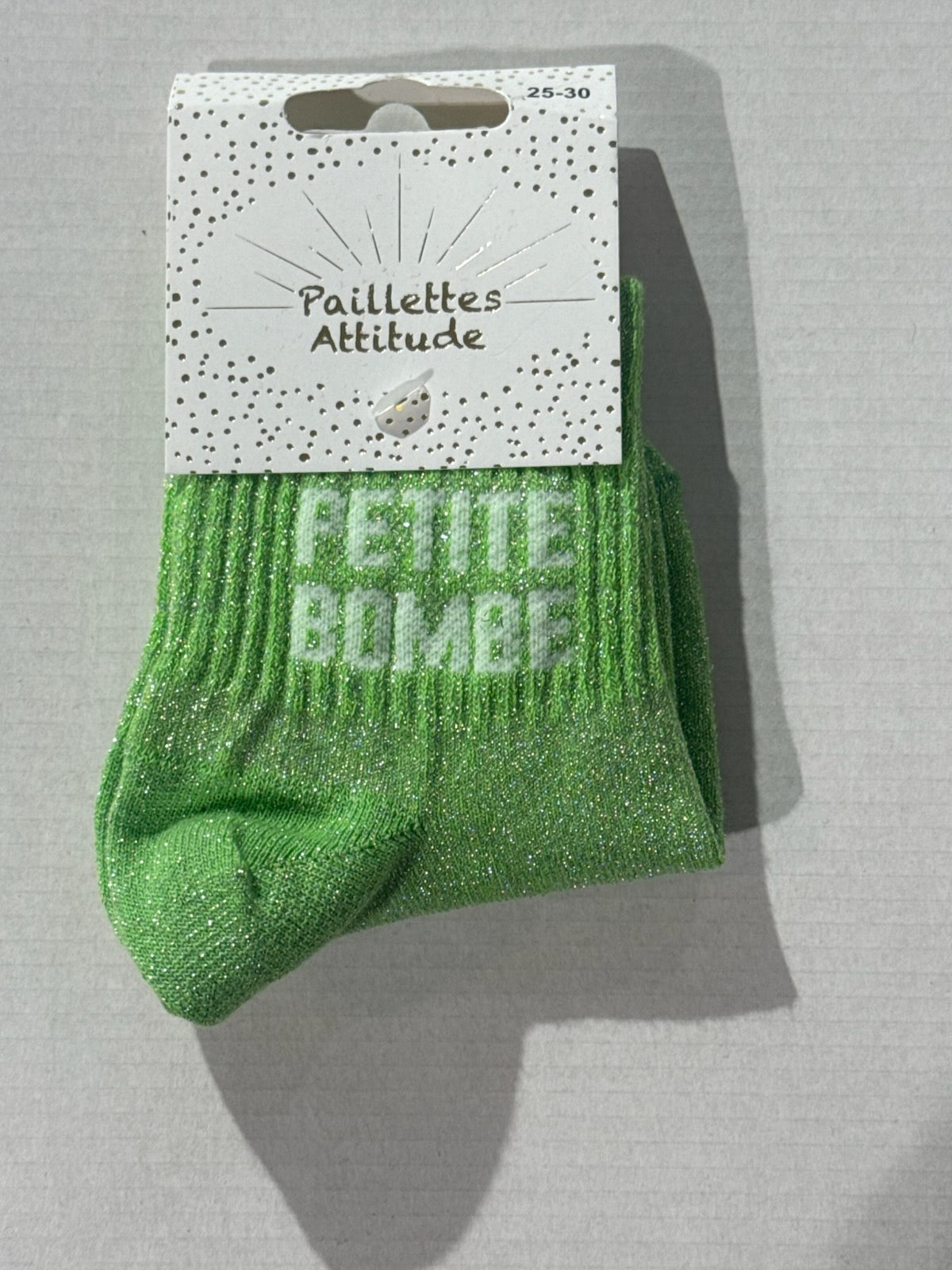 Chaussettes Vert Pailletée « Petite bombe »