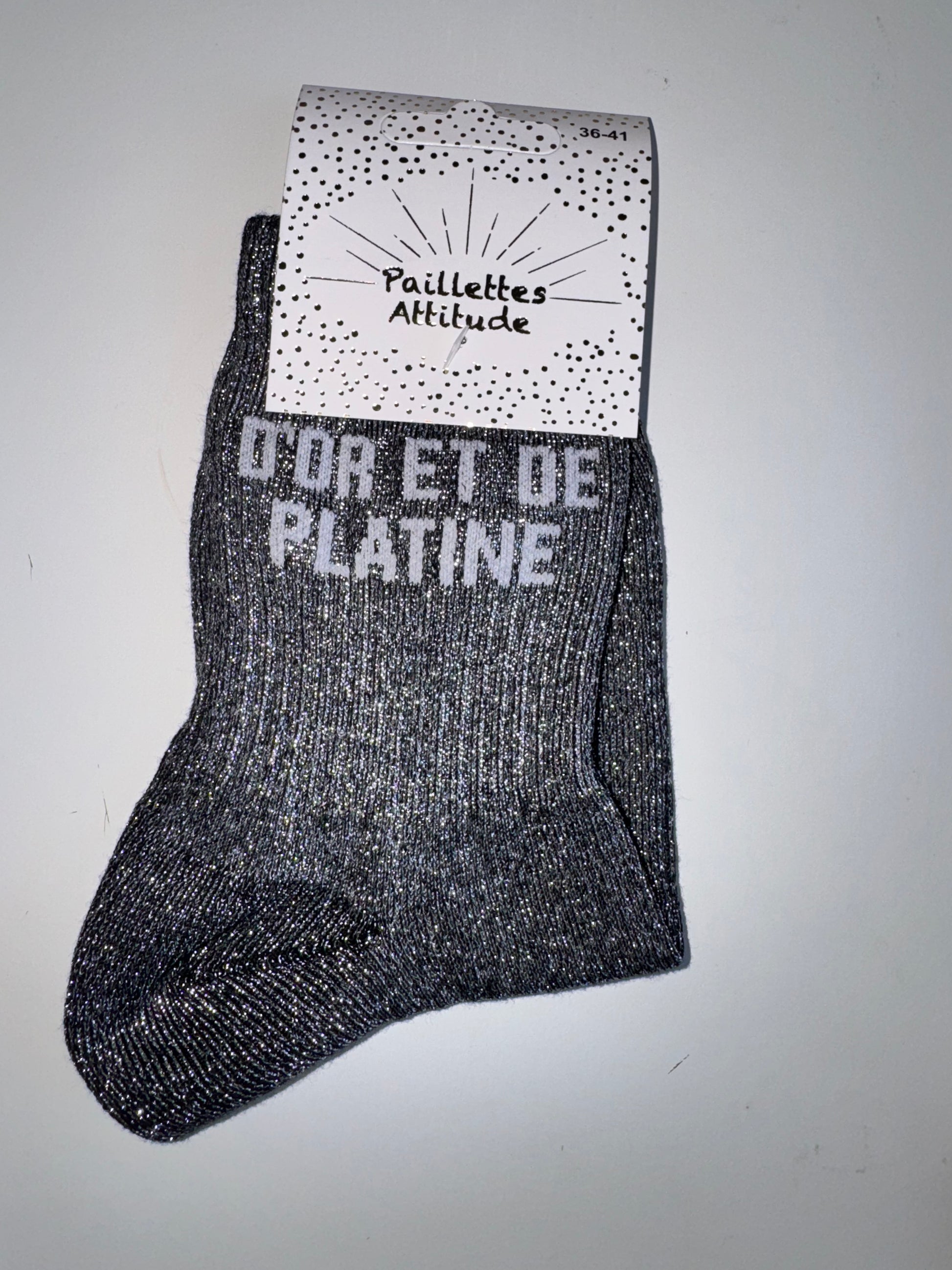 Chaussettes “D’Or et de Platine” – Taille 36/41 ✨