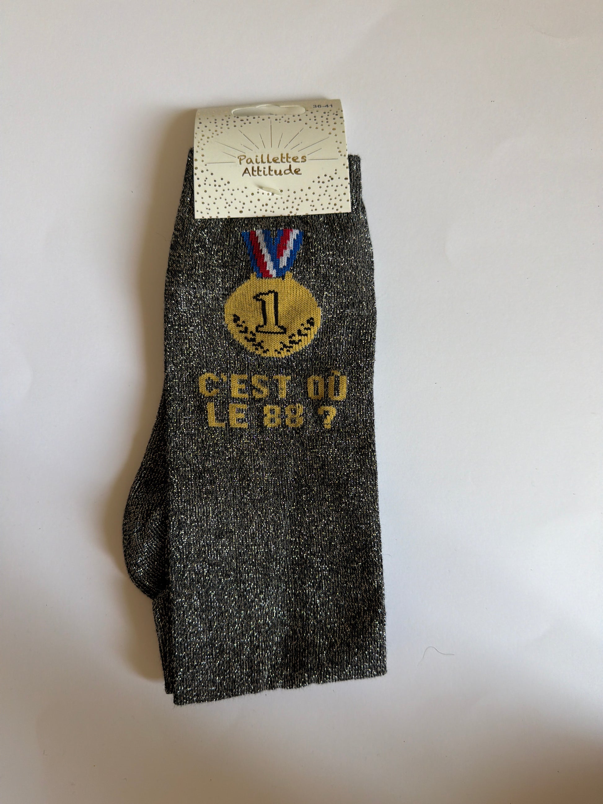 Édition limitée chaussette pailletée équitation 36-41 C’EST OU LE 88