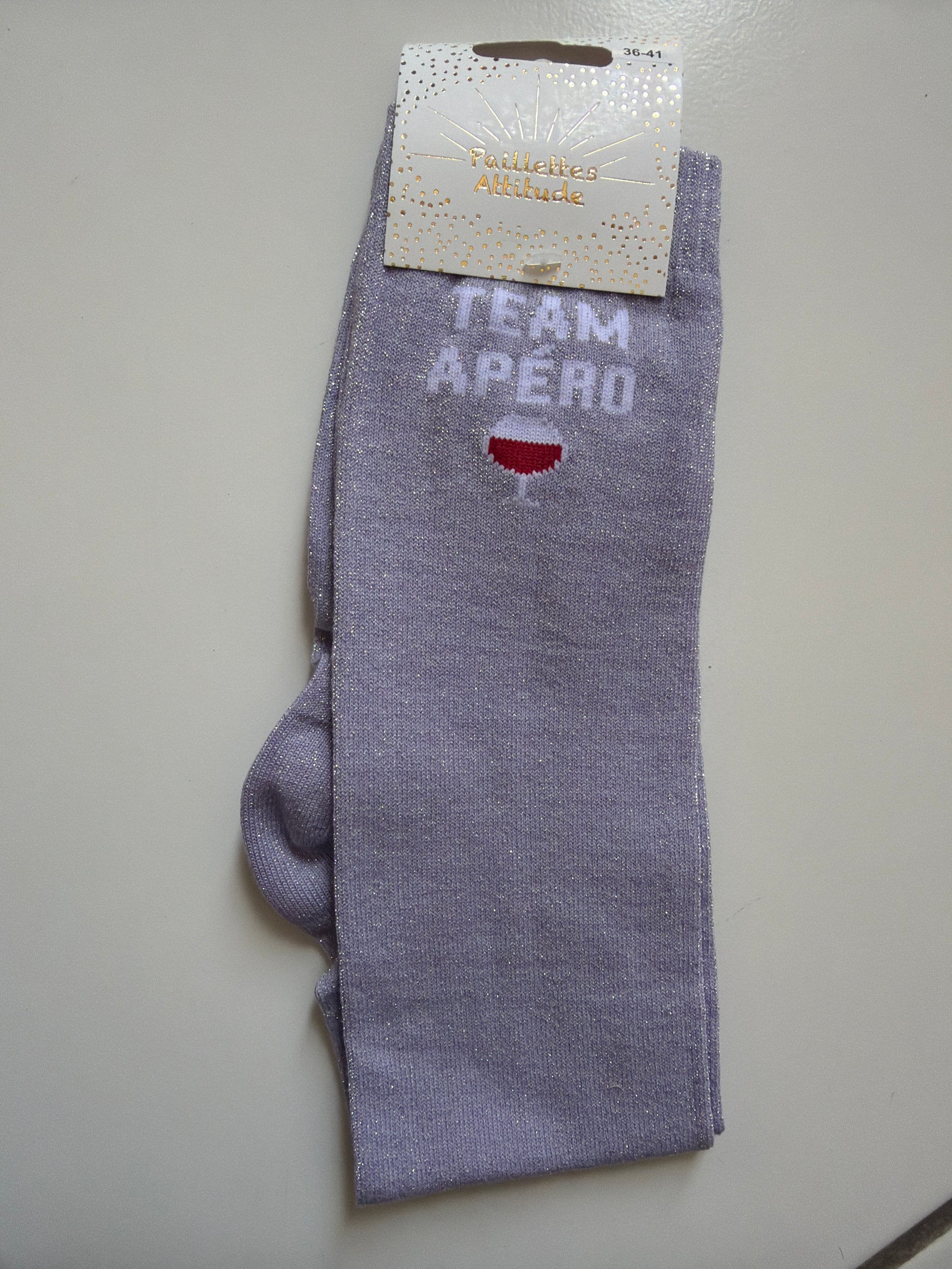 Chaussette pailletée équitation 36-41 TEAM APÉRO 🍷