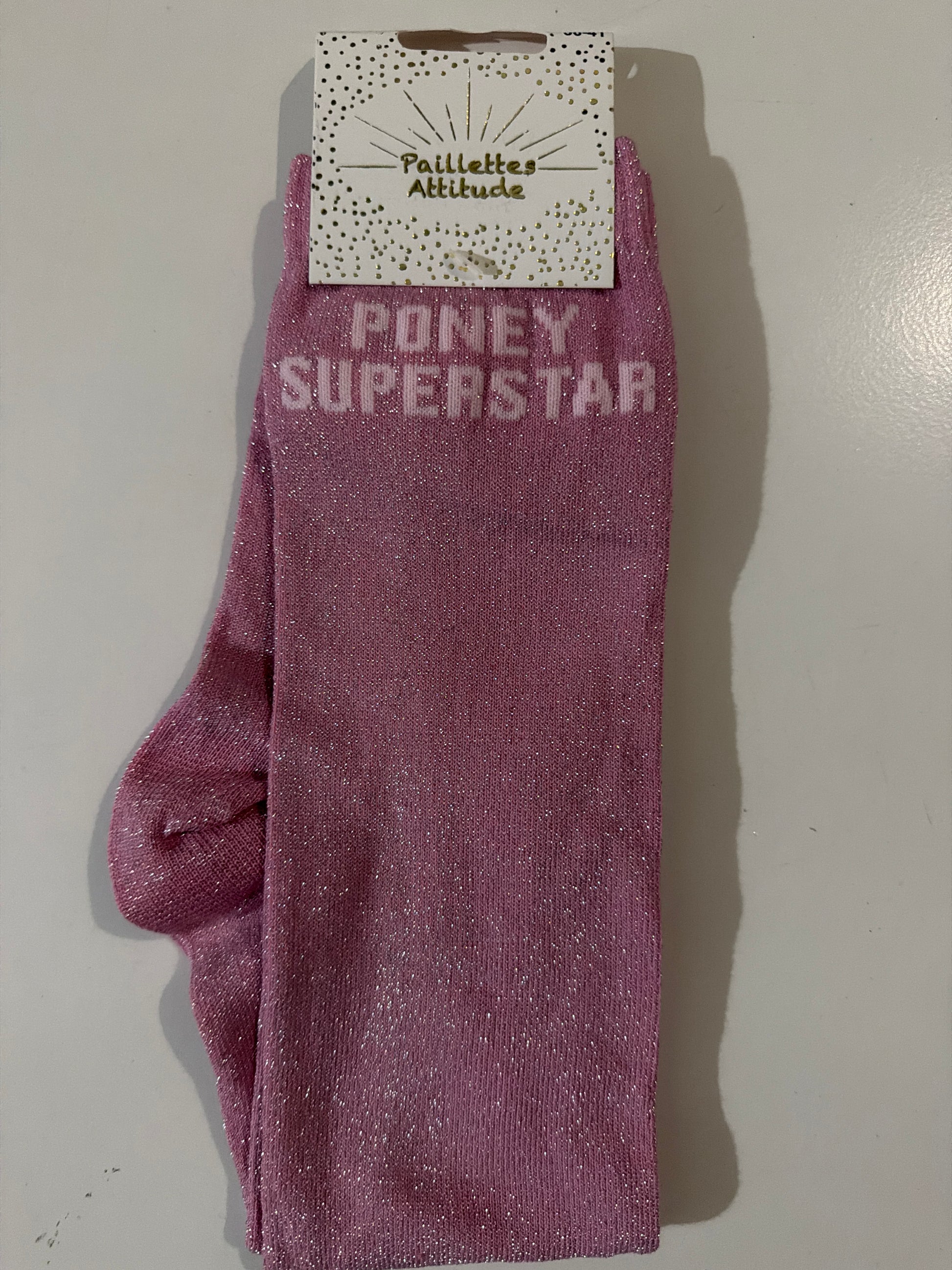 Chaussette pailletée équitation 36-41 PONEY SUPERSTAR
