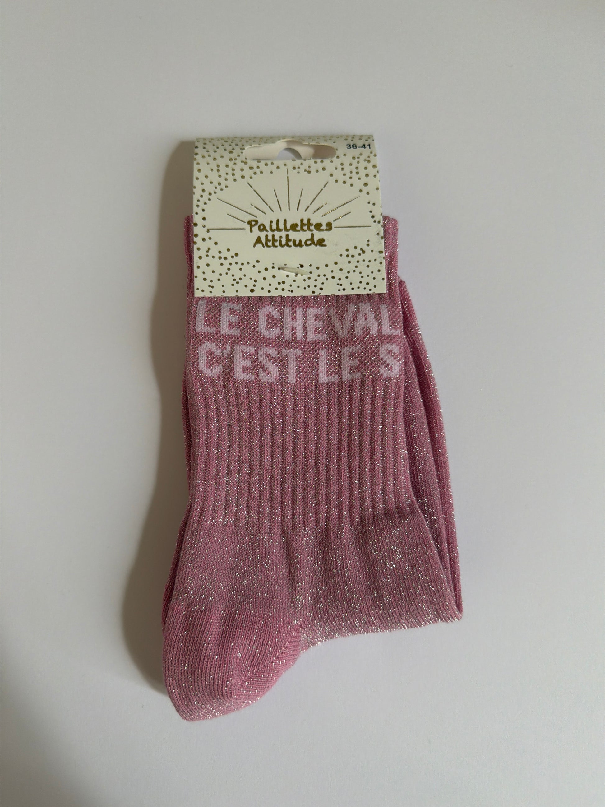 Chaussette pailletée 36-41 LE CHEVAL C’EST LE S