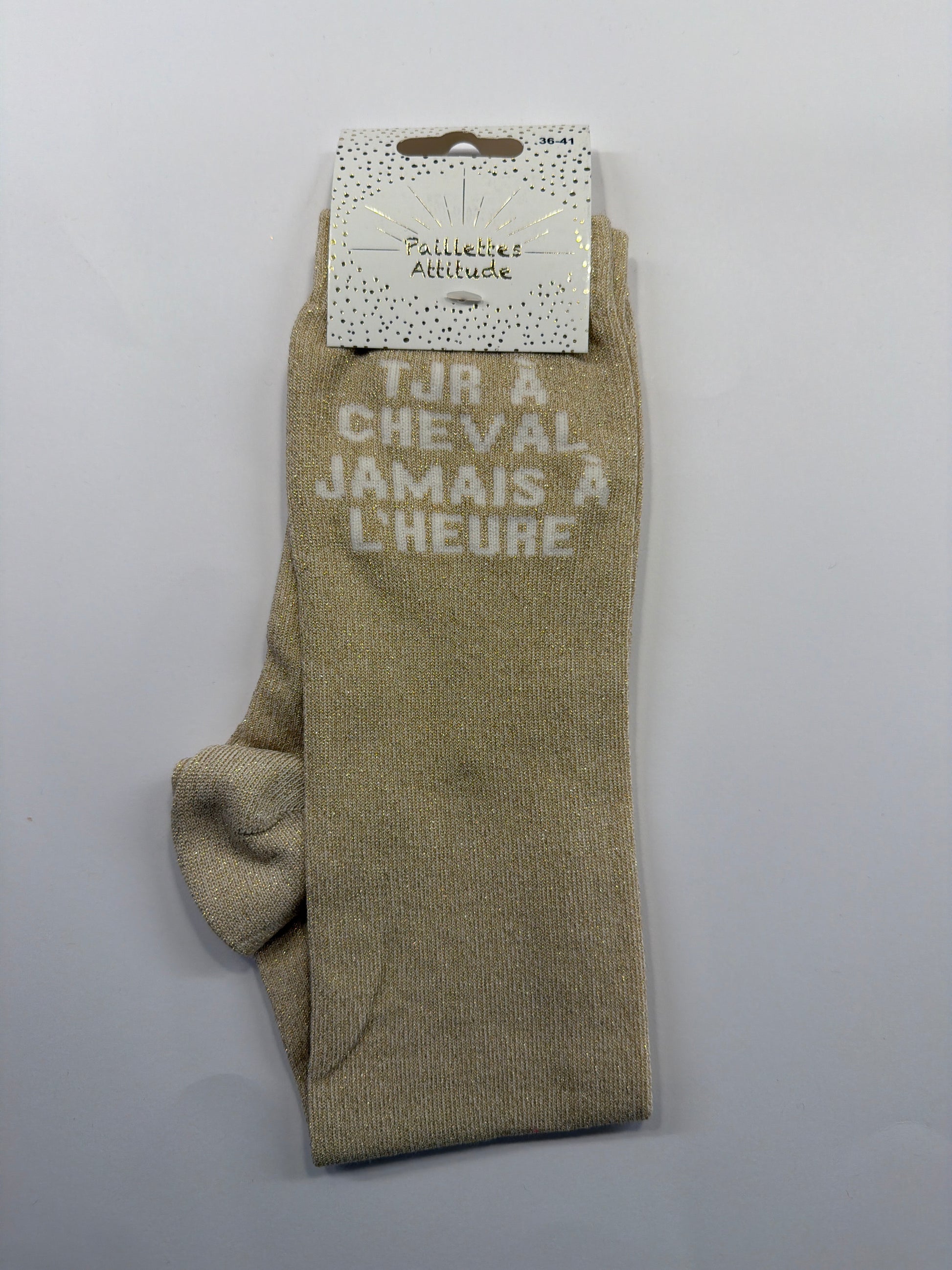 Chaussette pailletée équitation 36-41 TJR À CHEVAL JAMAIS À L’HEURE