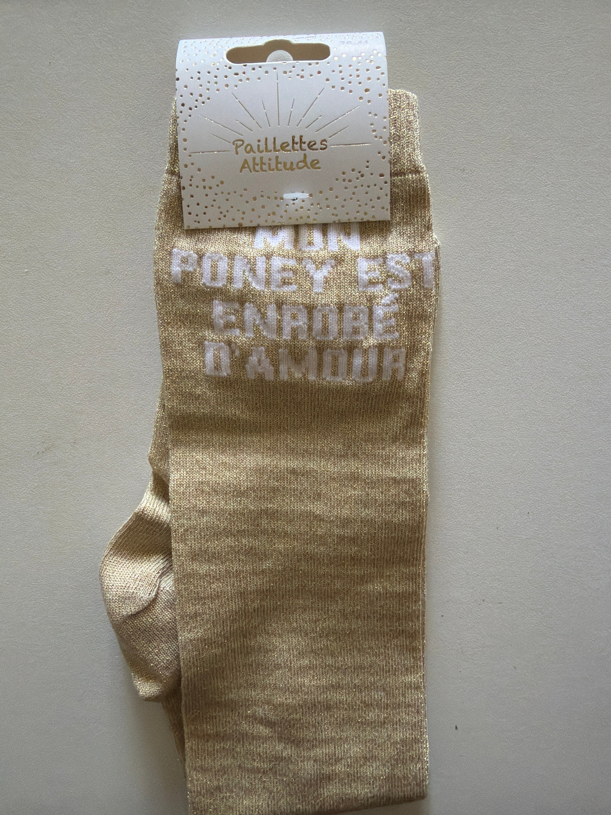 Chaussette pailletée équitation 36-41 MON PONEY EST ENROBÉ D’AMOUR