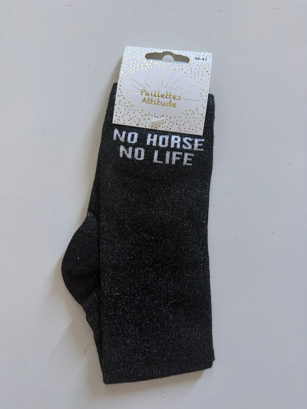 Chaussette pailletée équitation 36-41  NO HORSE NO LIFE