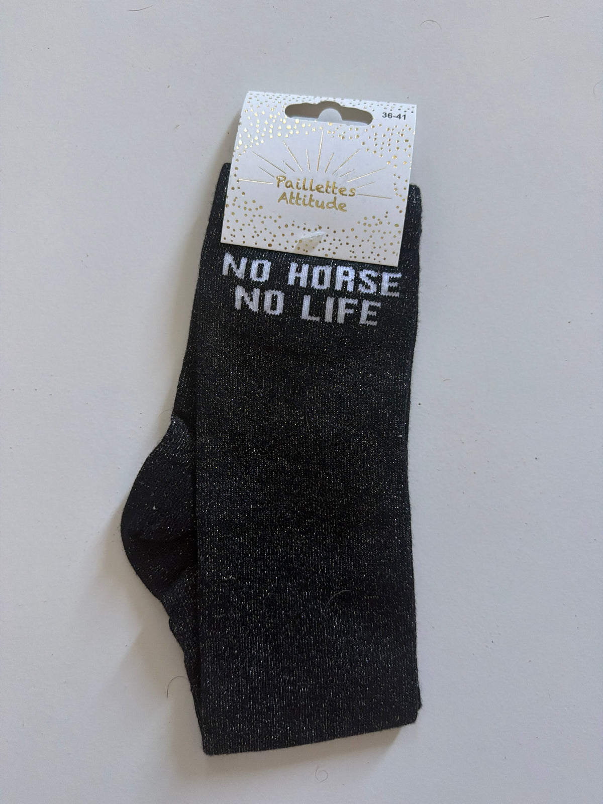 Chaussette pailletée équitation 36-41  NO HORSE NO LIFE