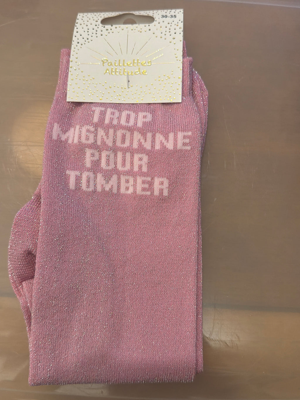 Chaussette pailletée TROP MIGNONE POUR TOMBER 30/35