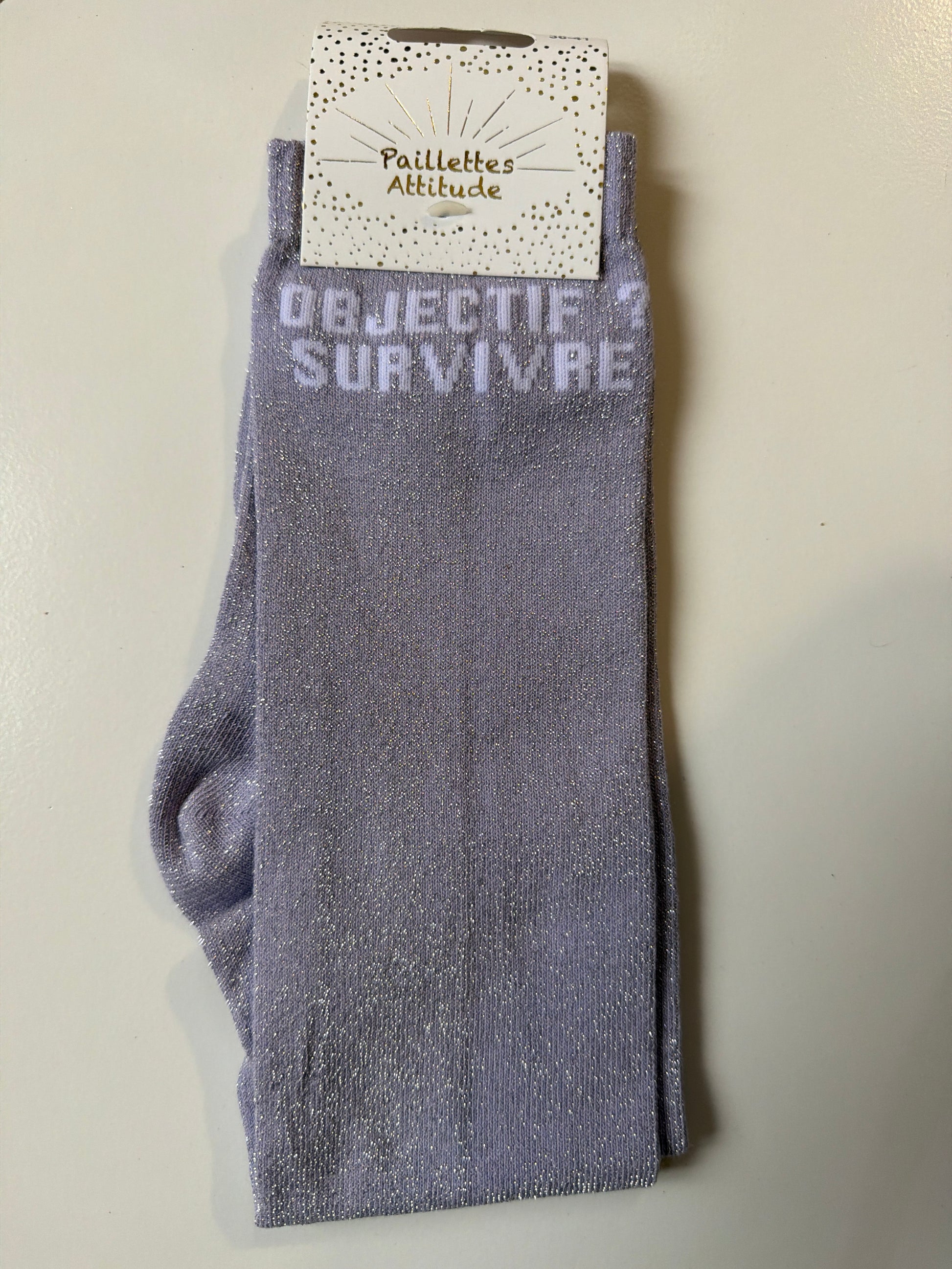 Chaussette pailletée équitation 36-41 OBJECTIF ? SURVIVRE