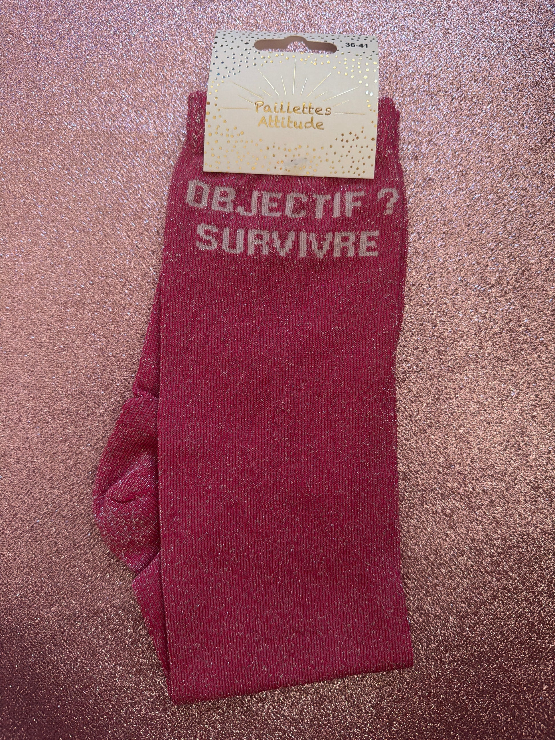 Chaussette d’équitation pailletée 36/41 – Objectif ? Survivre