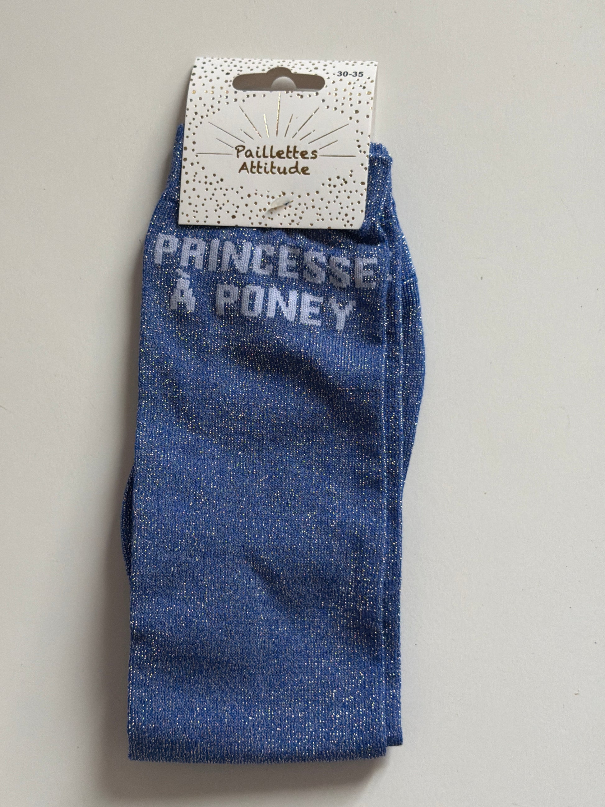 Chaussette pailletée équitation 30-35 PRINCESSE À PONEY