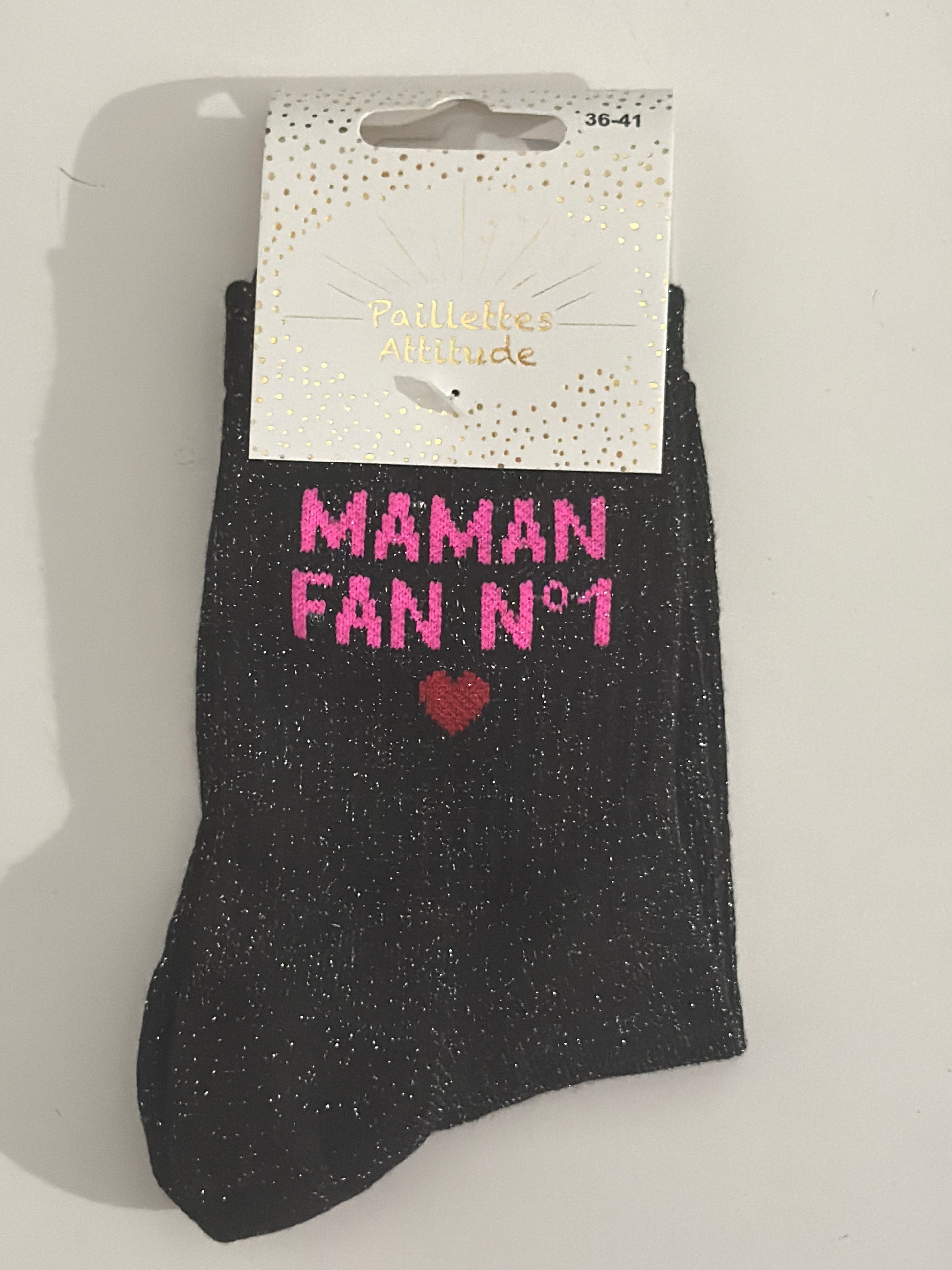 Chaussette de ville pailletée 36-41 MAMAN FAN N 1 ❤️