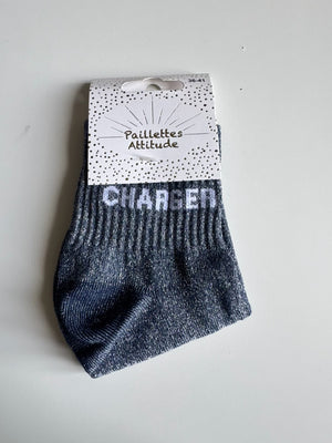 Chaussettes Noir Pailletée « charger »