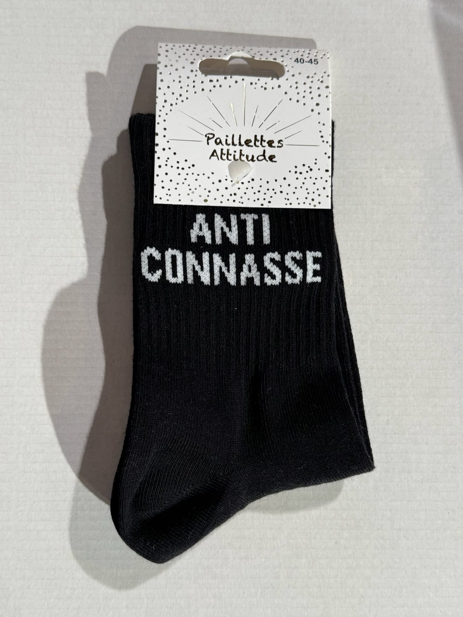 Chaussettes Noir « Anti Connasse »