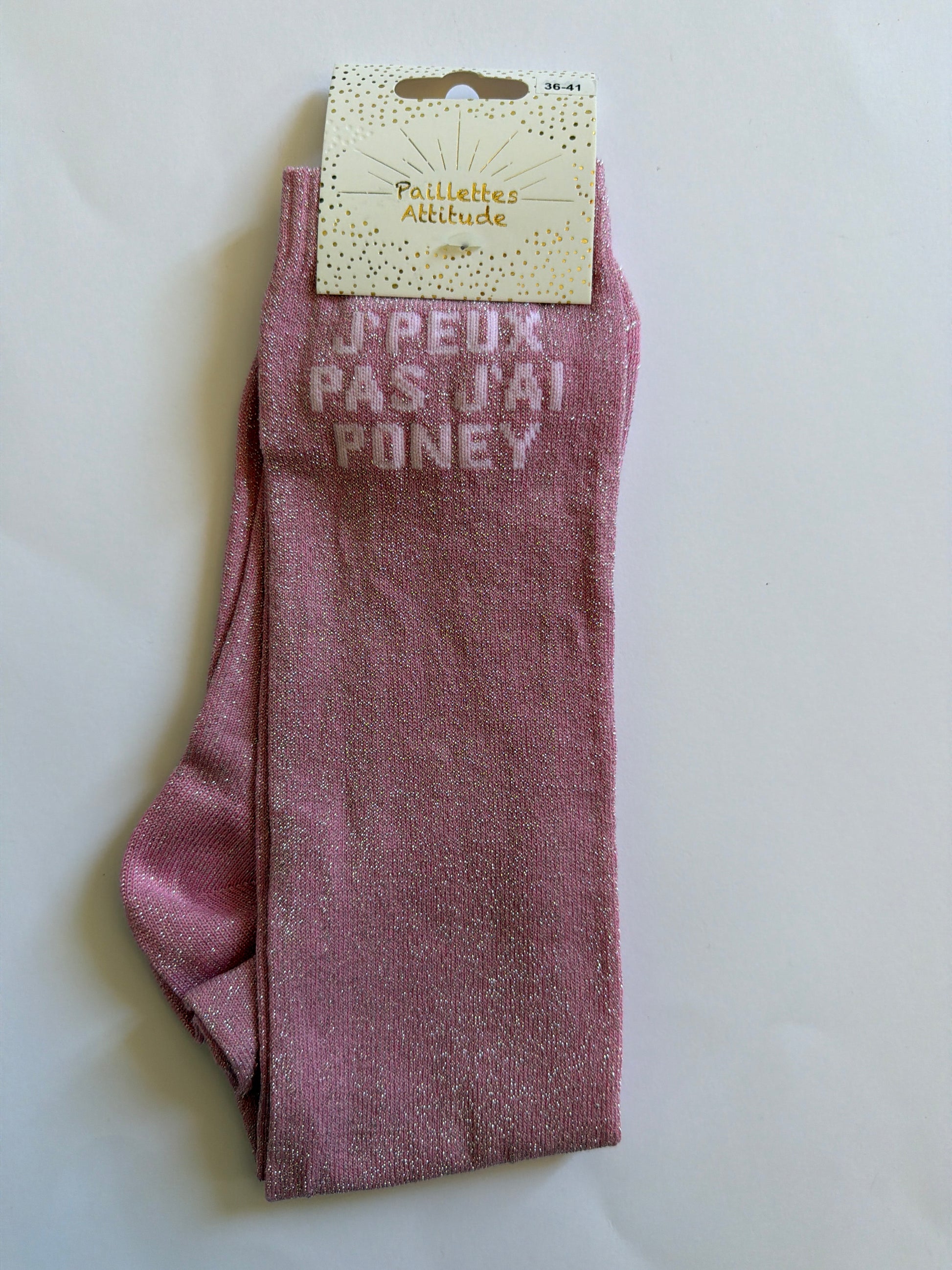 Chaussette pailletée équitation 36-41 J’PEUX PAS J’AI PONEY