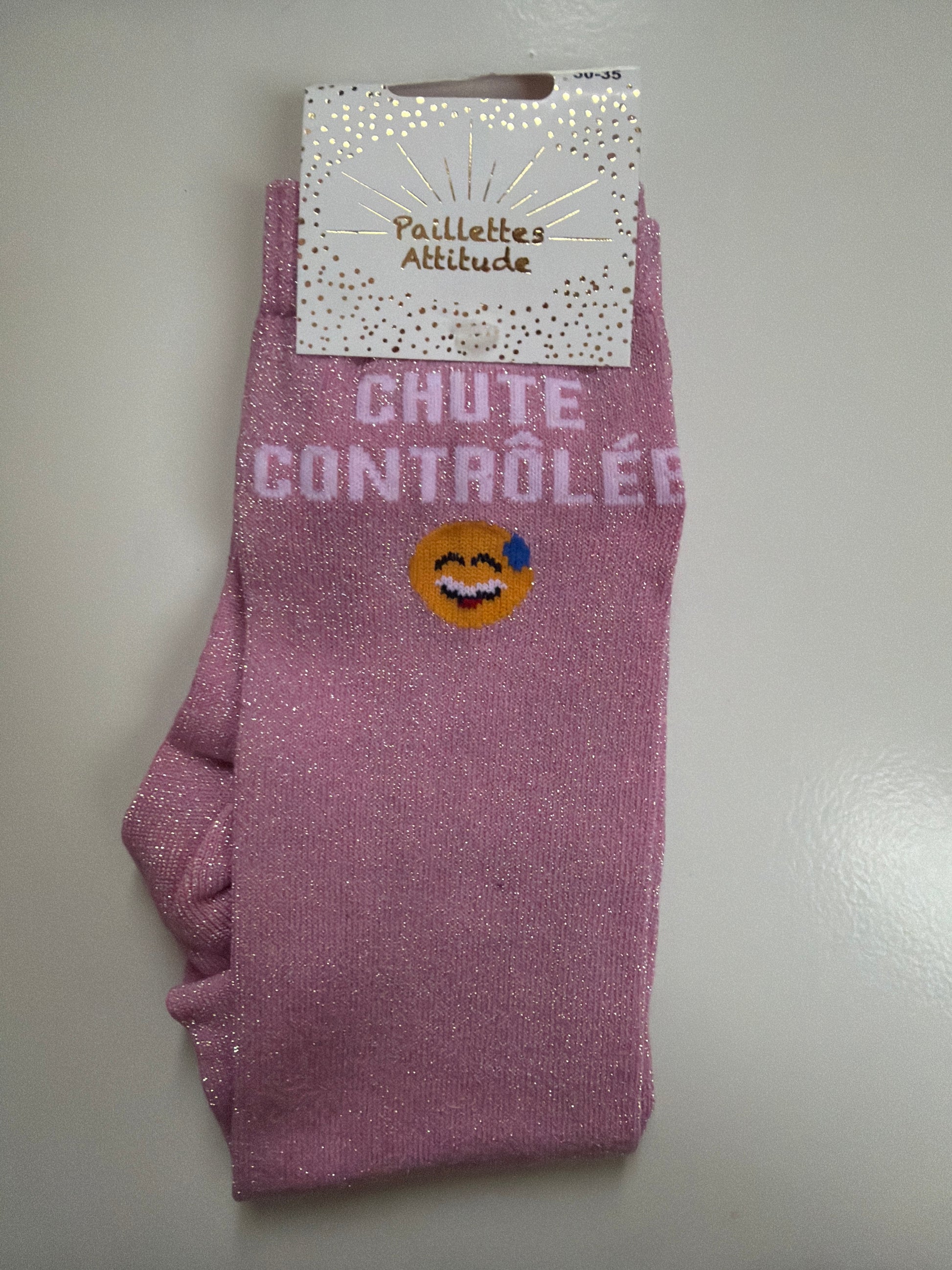 Chaussette pailletée équitation 30-35 CHUTE CONTRÔLÉE 😅