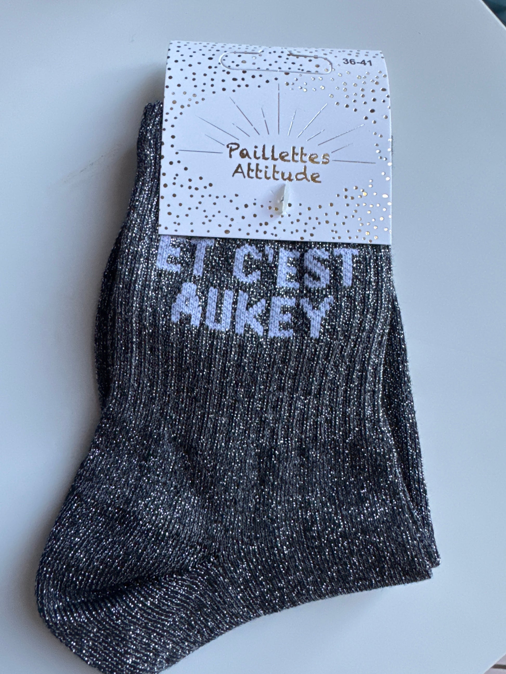 Chaussettes “Et c’est Aukey” – Taille 36/41 ✨