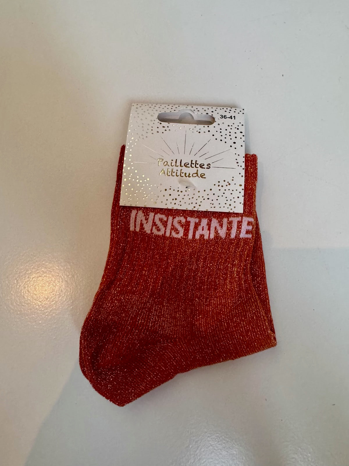 Chaussettes Rouge Pailletée « Insistante »
