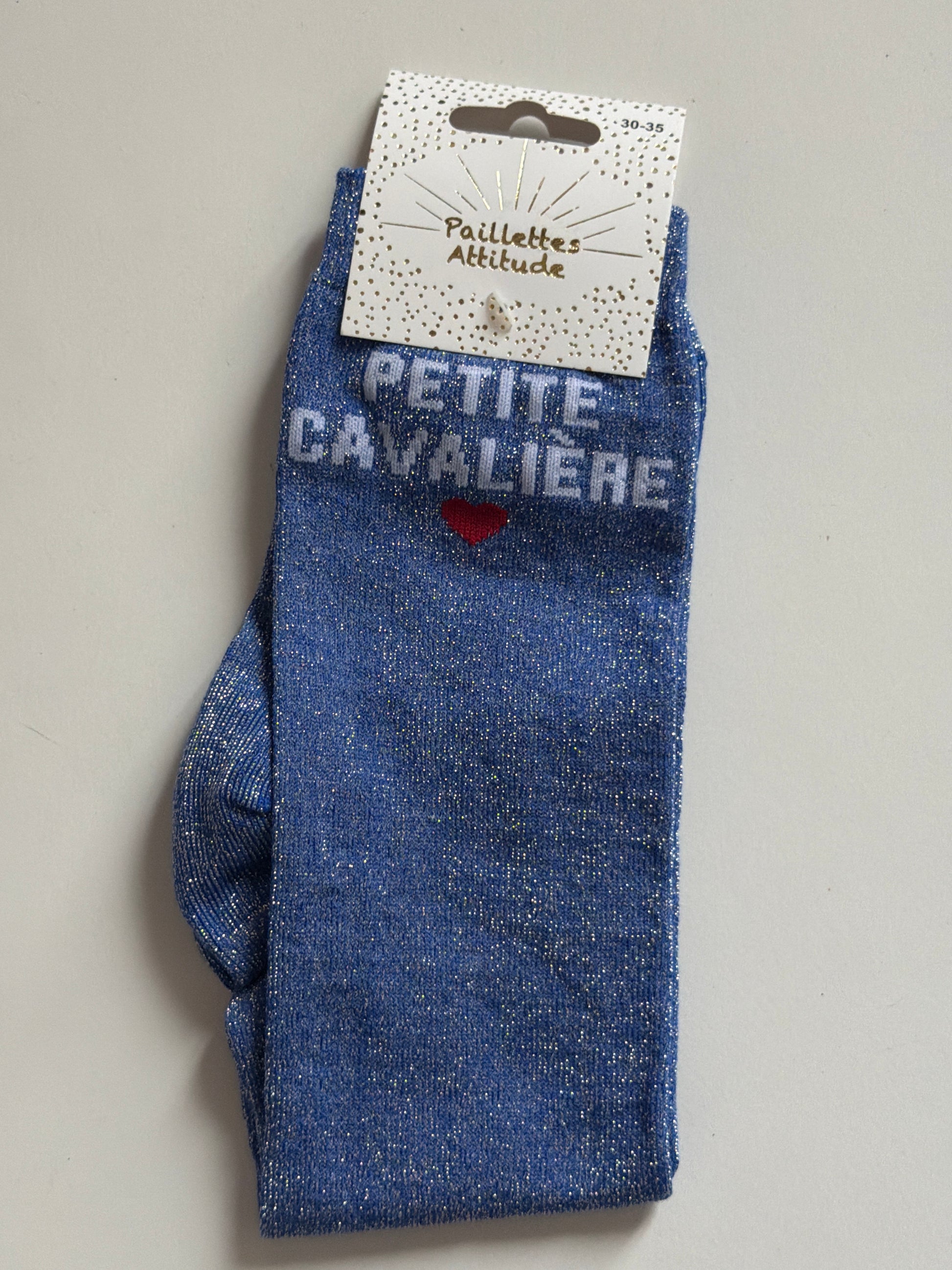 Chaussette pailletée équitation 30-35 PETITE CAVALIÈRE ❤️