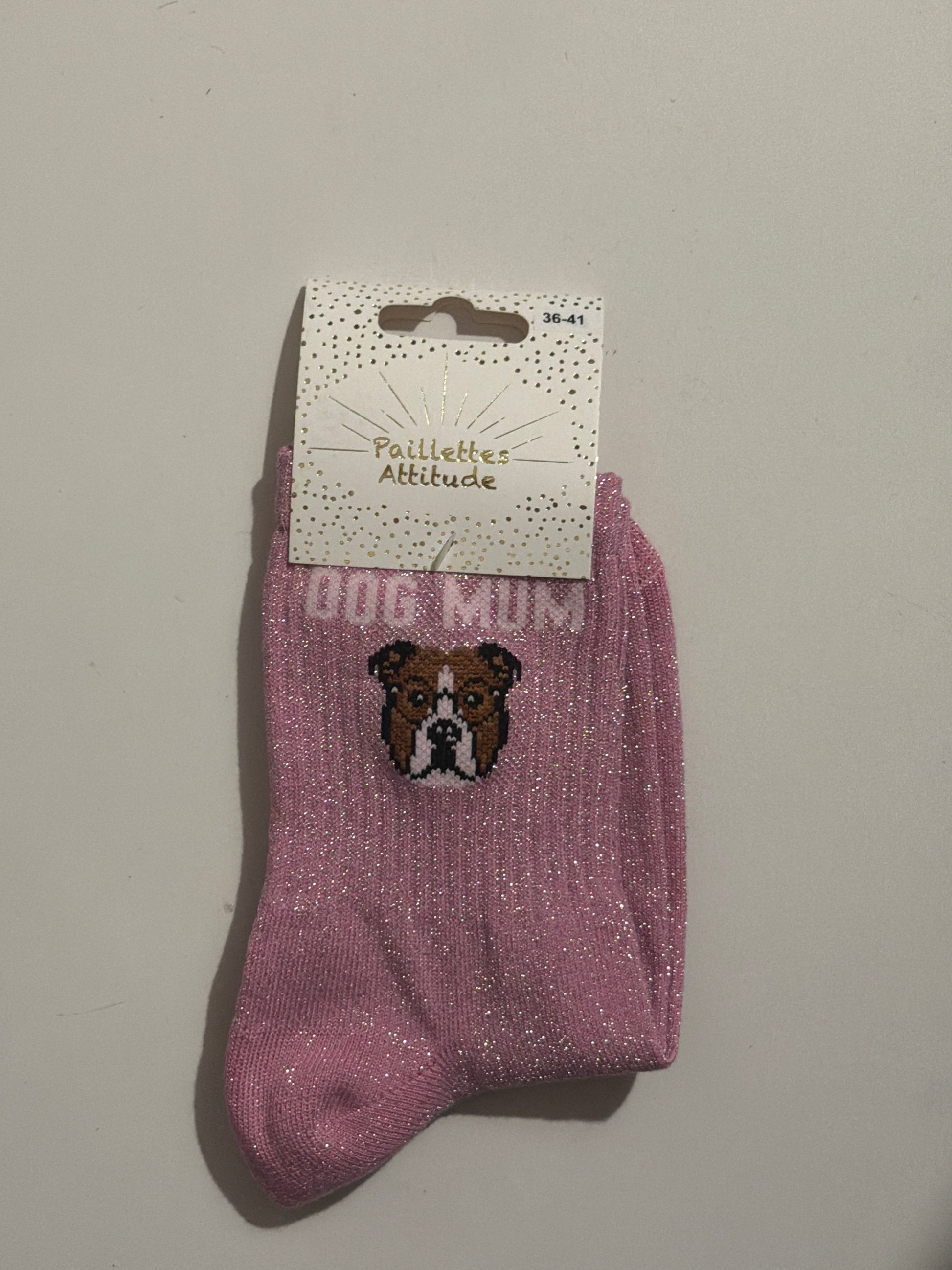 Chaussette de ville pailletée 36-41 DOG MUM