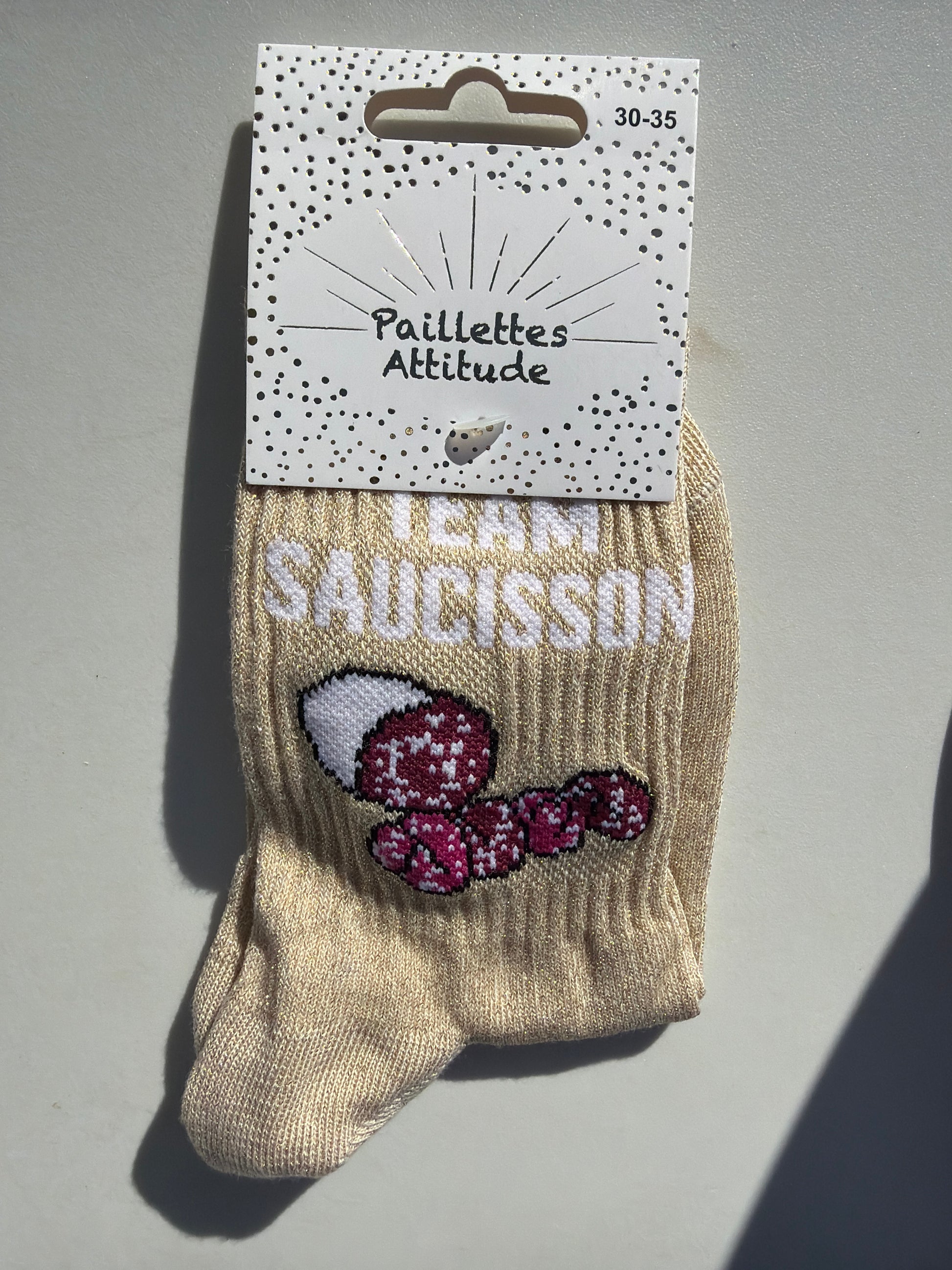 Chaussette de ville pailletée TEAM SAUCISSON enfant