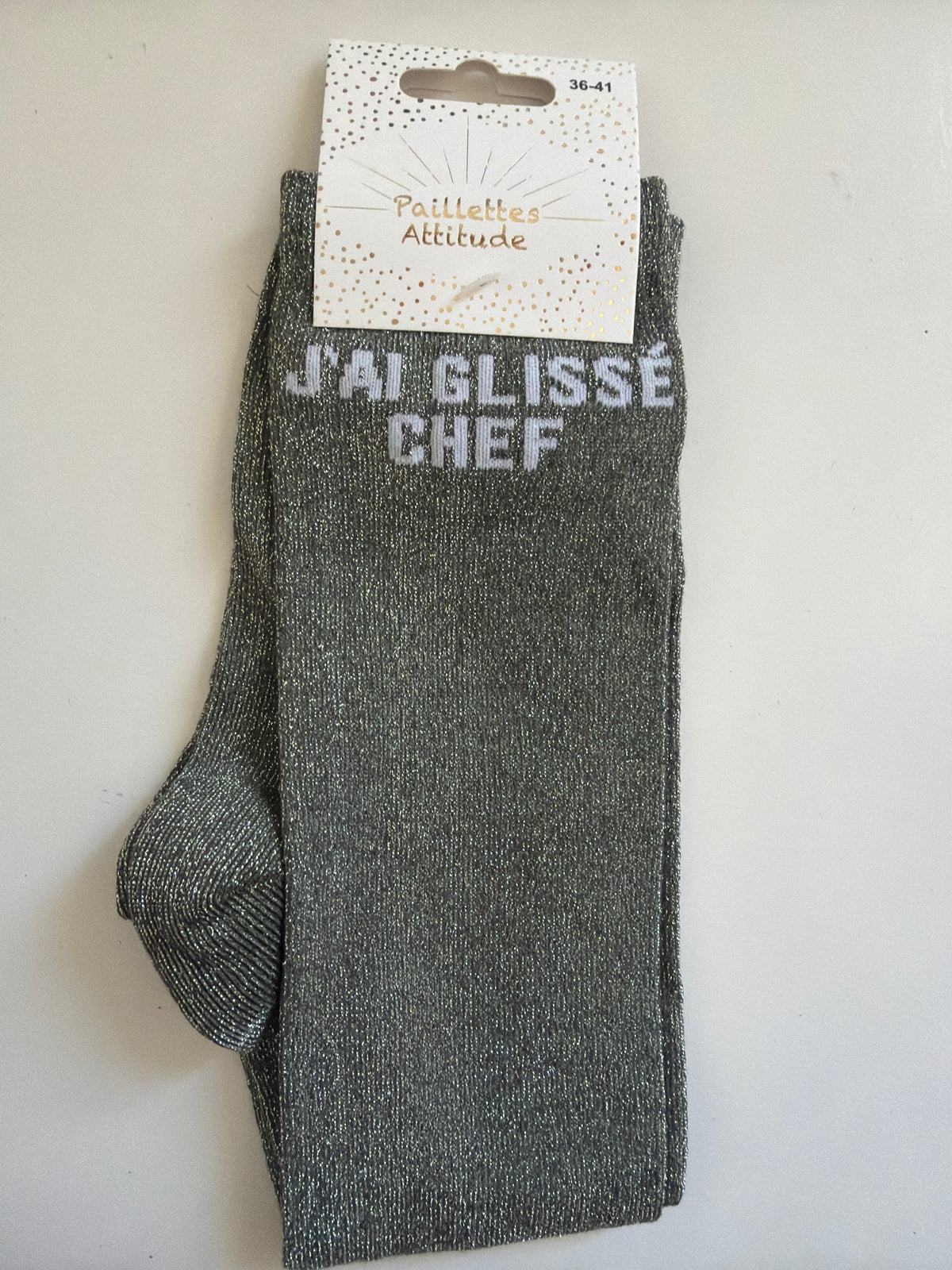 Chaussette pailletée équitation 36-41 J'AI GLISSÉ CHEF