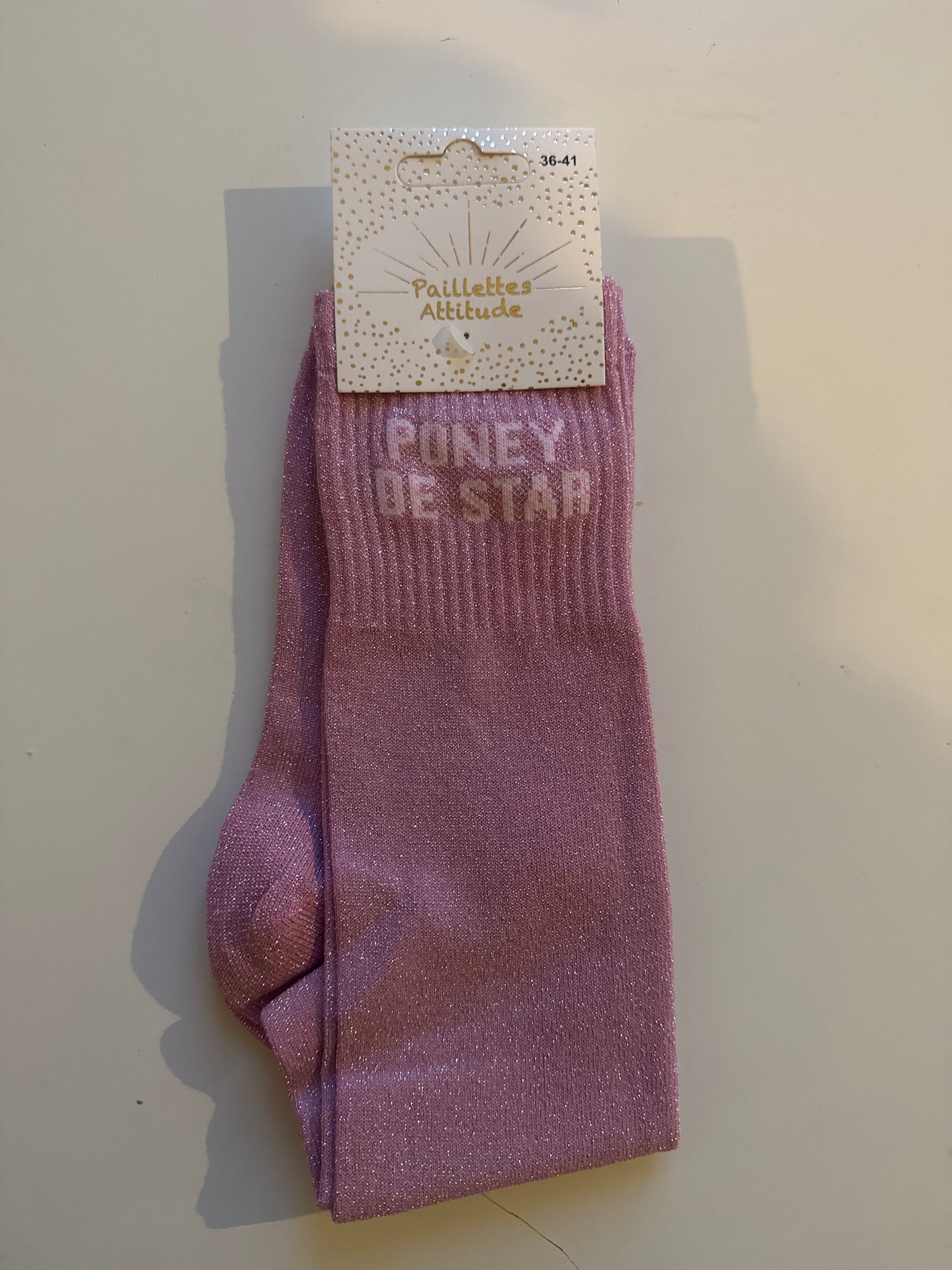 chaussette pailletée équitation PONEY DE STAR 36/41