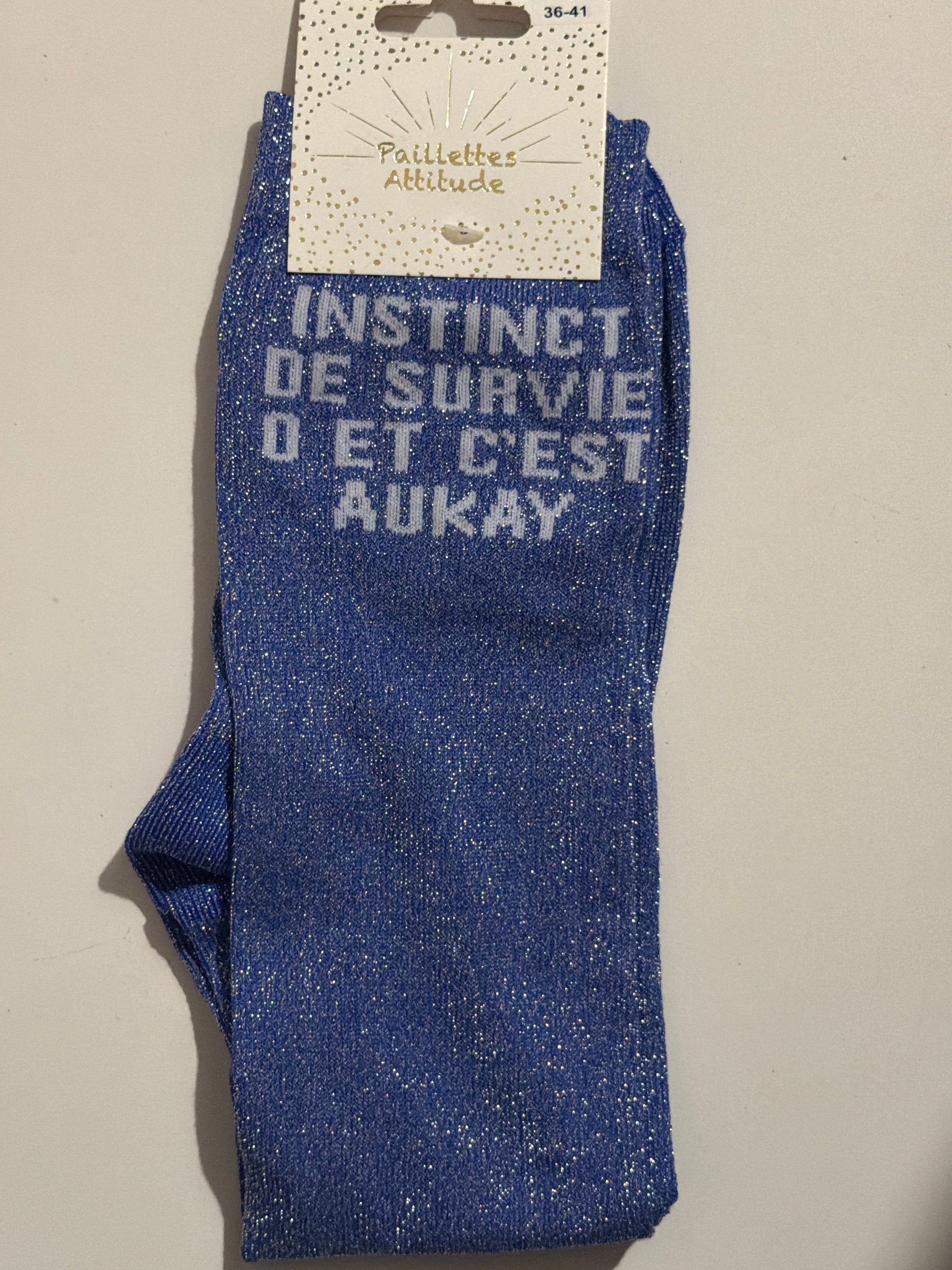 Chaussette équitation pailletée 36-41 INSTINCT DE SURVIE 0 ET C’EST AUKAY