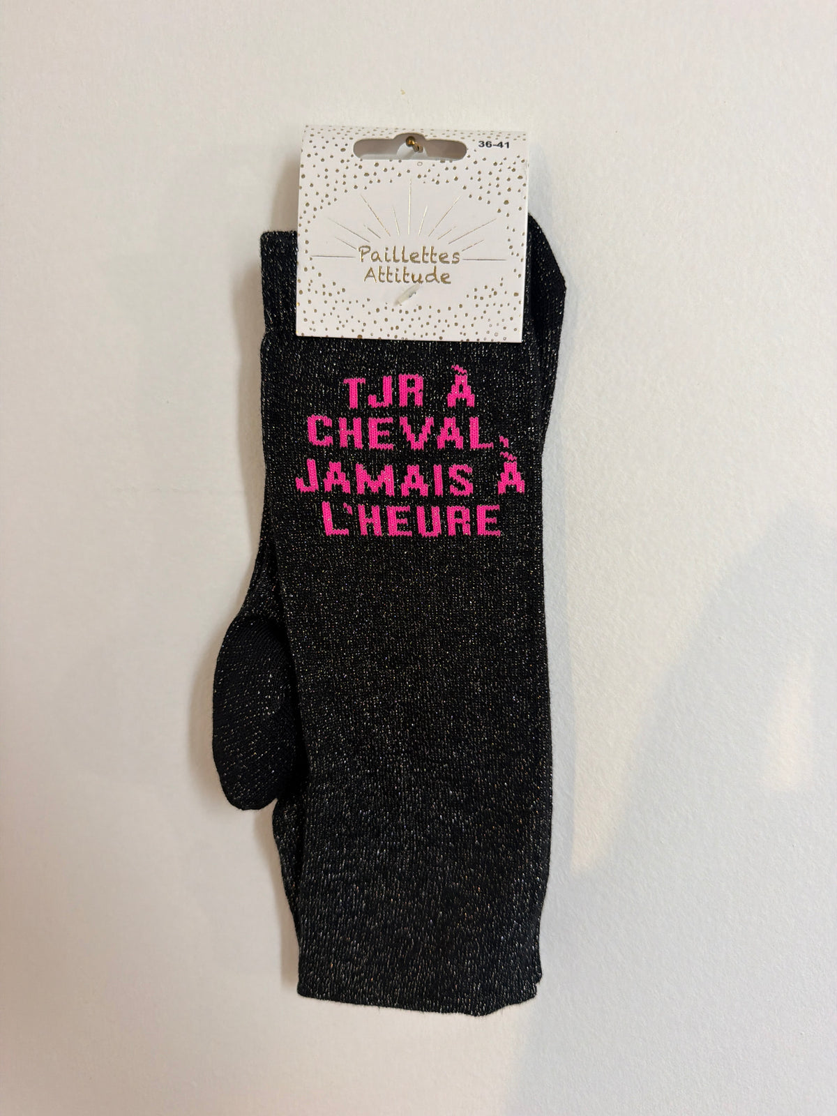 Chaussette pailletée équitation 36-41 TJR À CHEVAL JAMAIS À L’HEURE