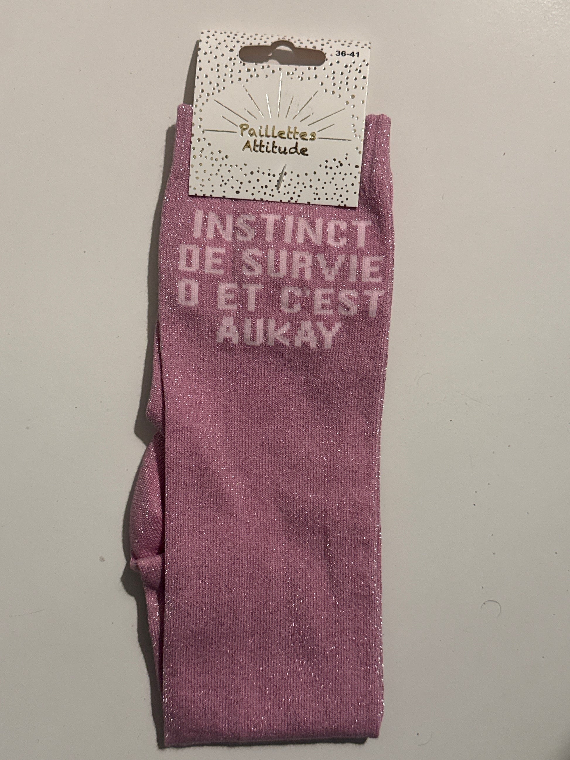 Chaussette équitation pailletée 36-41 INSTINCT DE SURVIE 0 ET C’EST AUKAY
