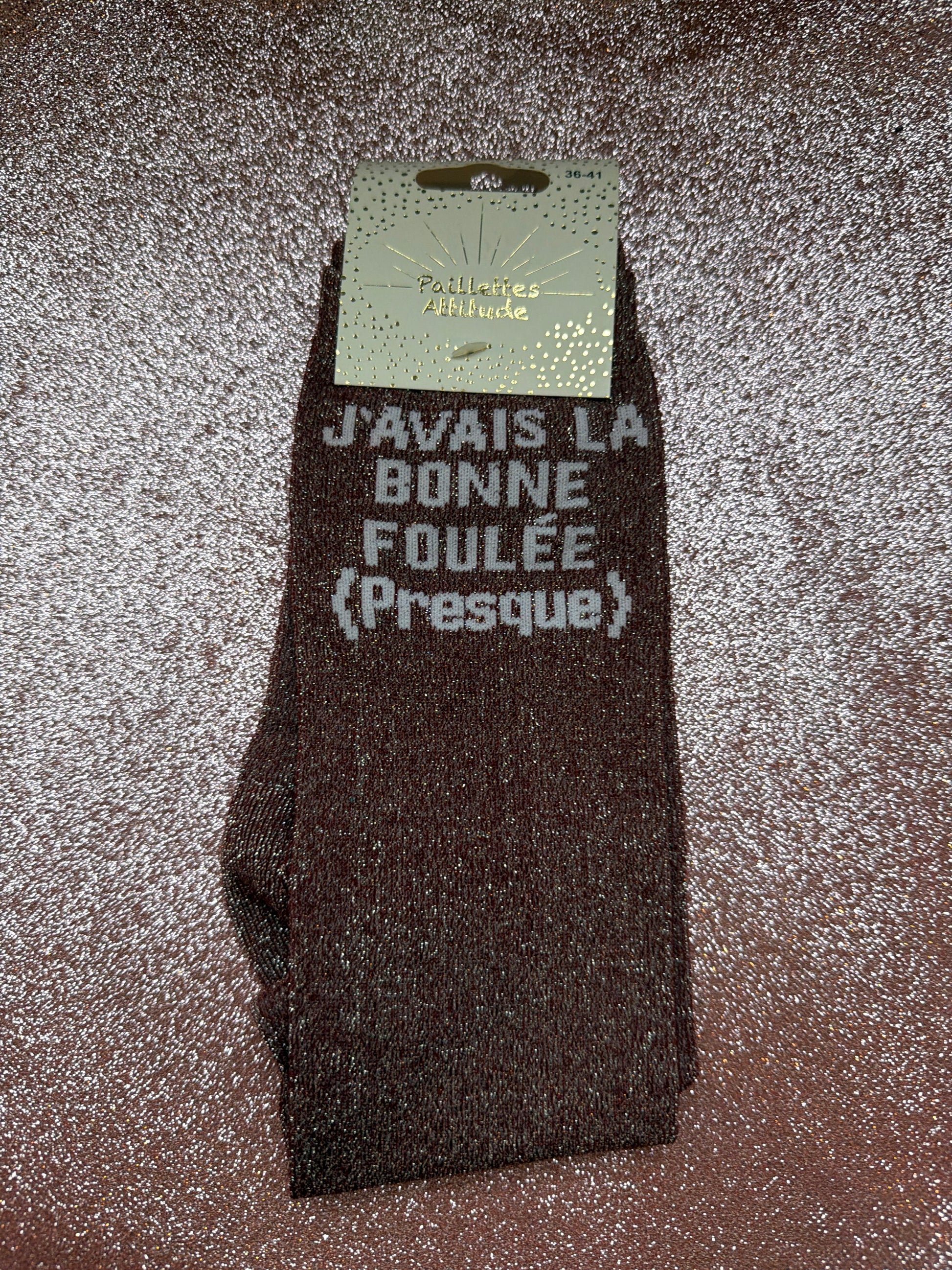 chaussette pailletée J’AVAIS LA BONNE FOULÉE (Presque) 36/41