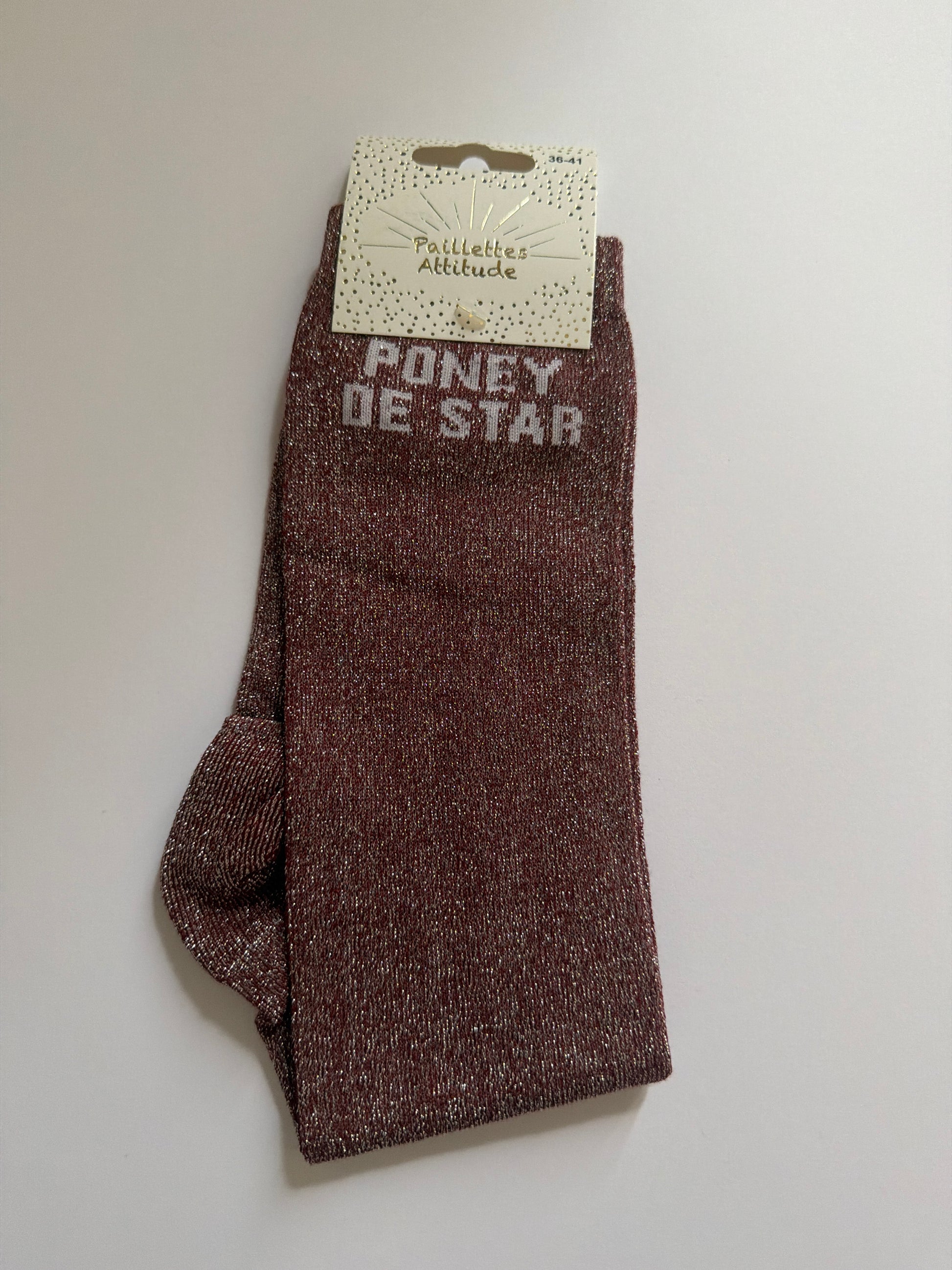 Chaussette pailletée équitation 36-41  PONEY DE STAR