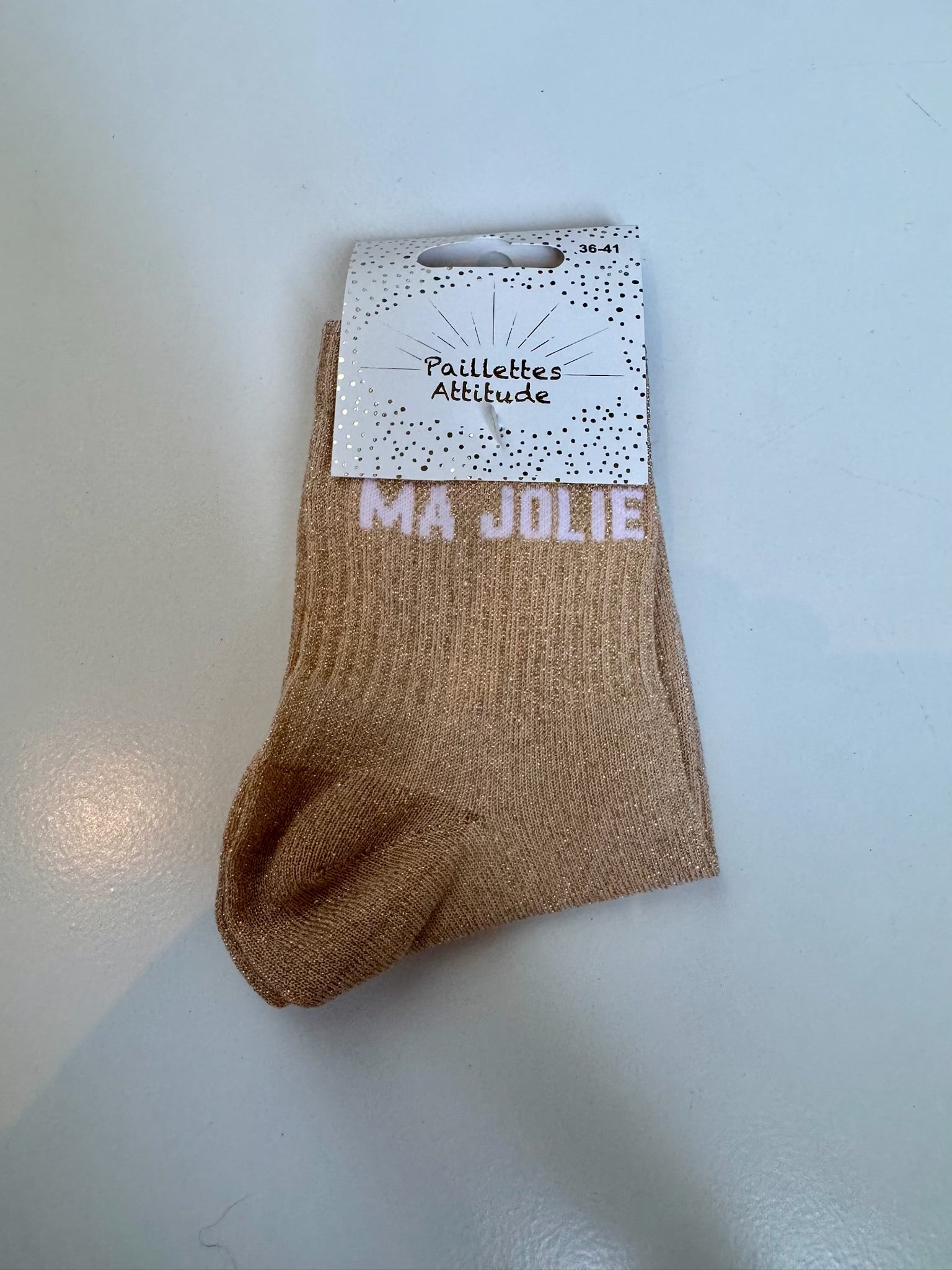 Chaussettes Marrons Pailletée « Ma Jolie »