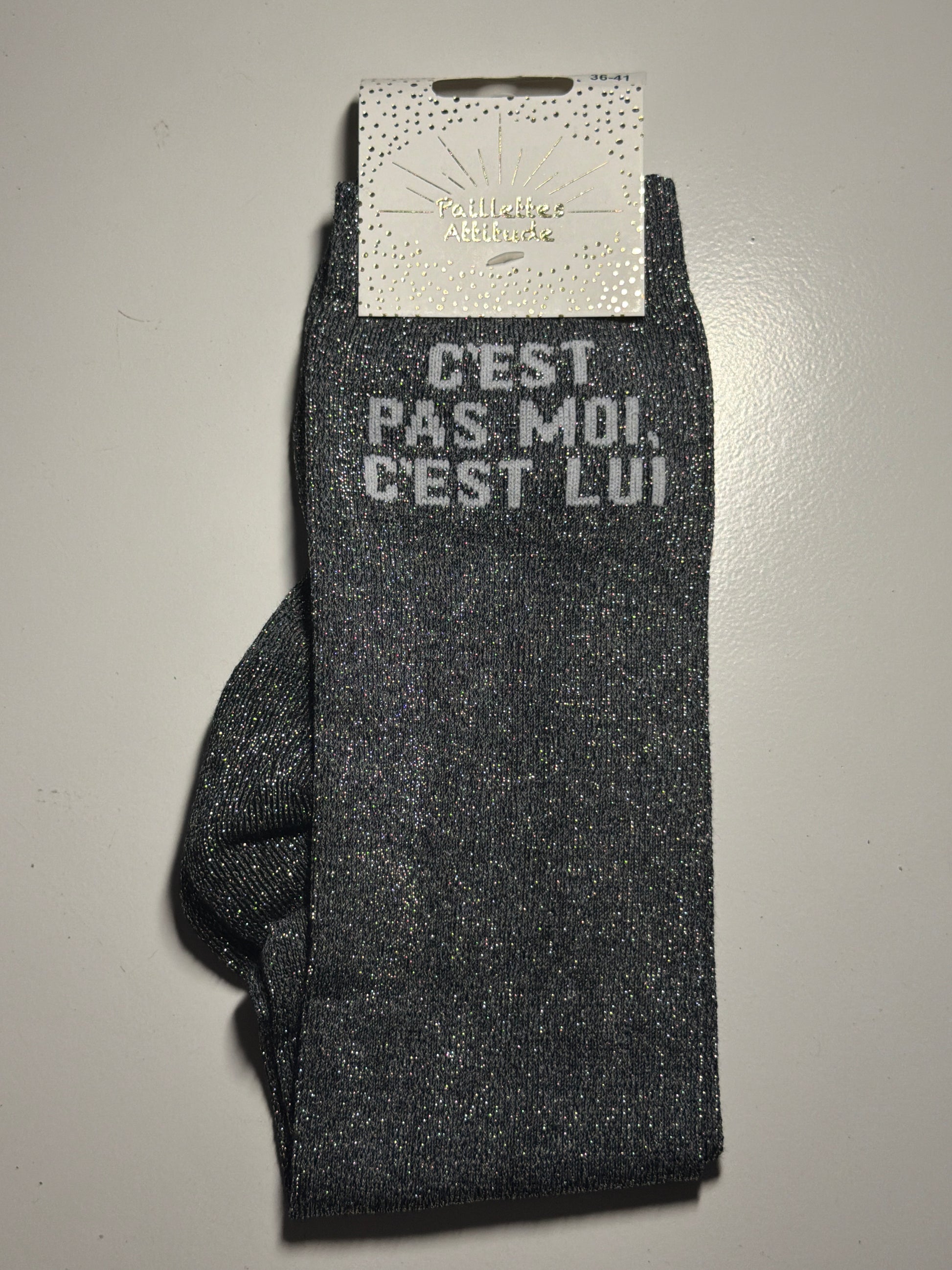 Chaussette pailletée équitation 36-41 C’EST PAS MOI, C’EST LUI