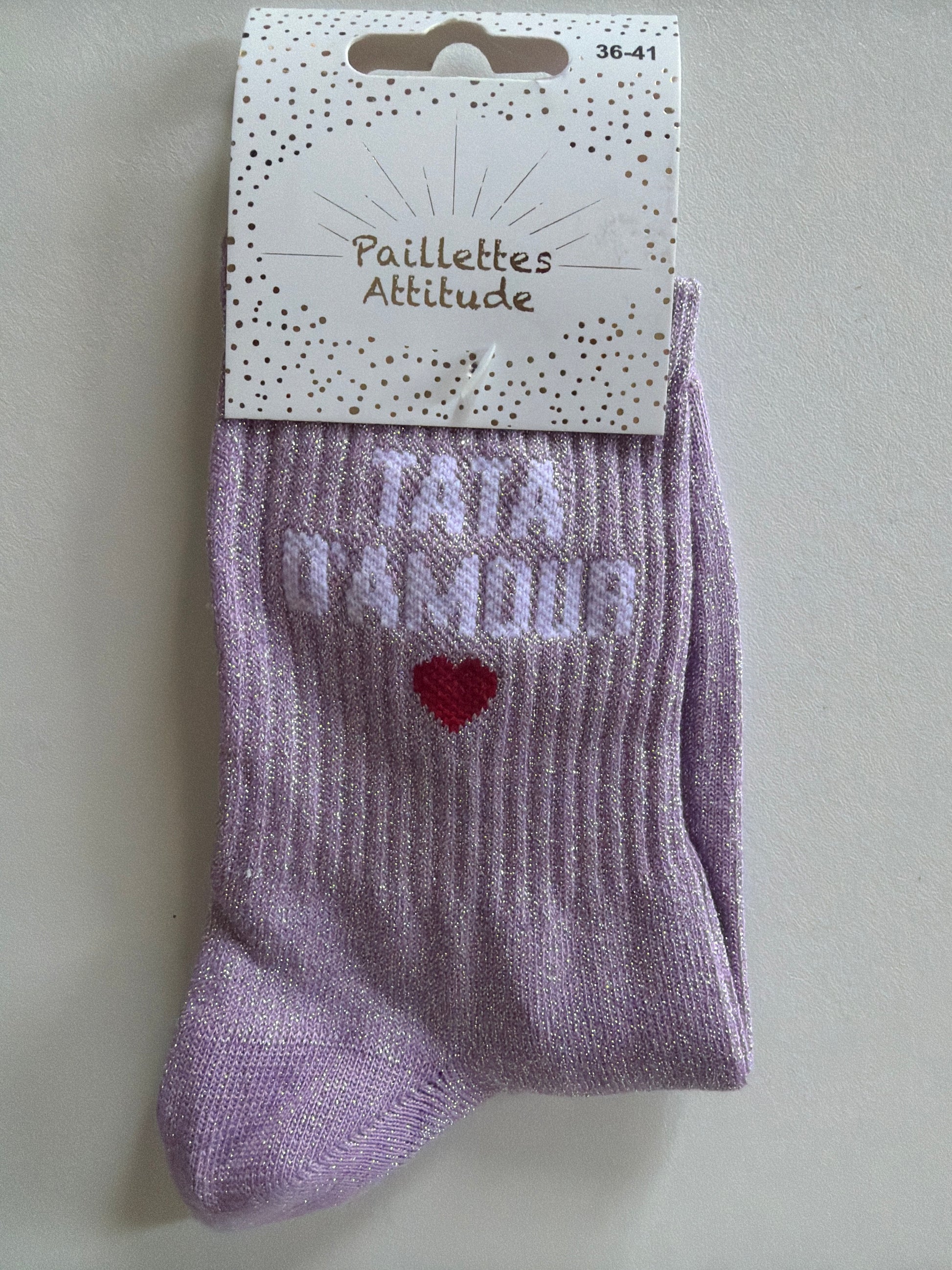 Chaussette de ville pailletée 36-41 TATA D’AMOUR ❤️