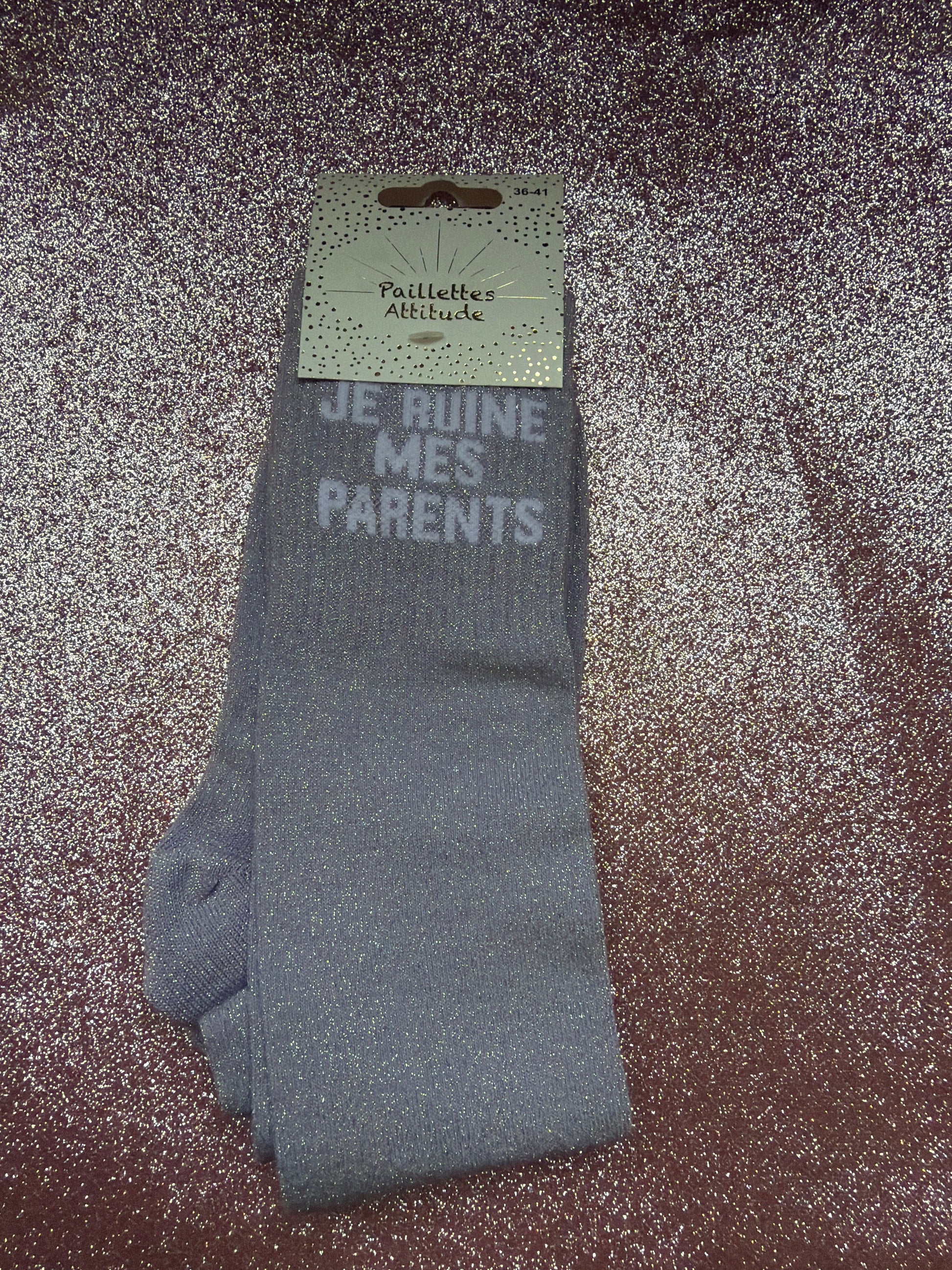 Chaussette pailletée 36/41 JE RUINE MES PARENTS