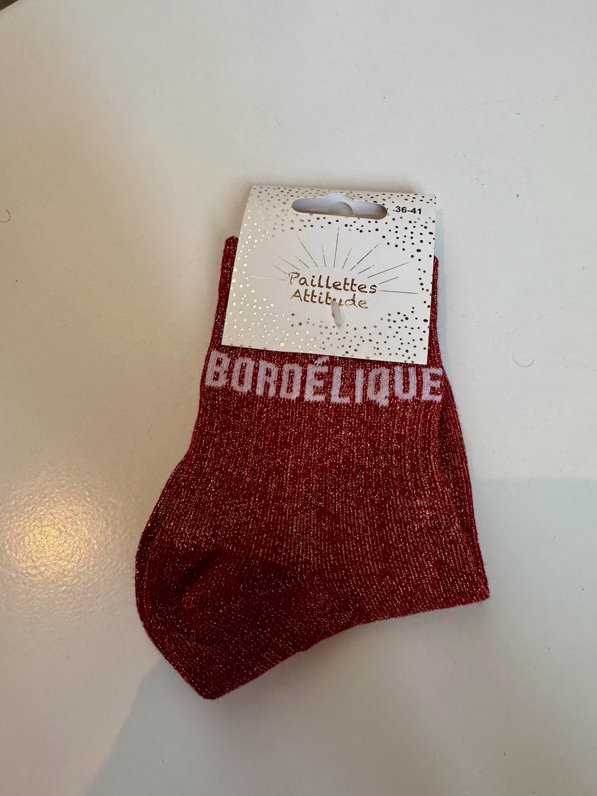 Chaussettes Rouge Pailletée « Bordélique »