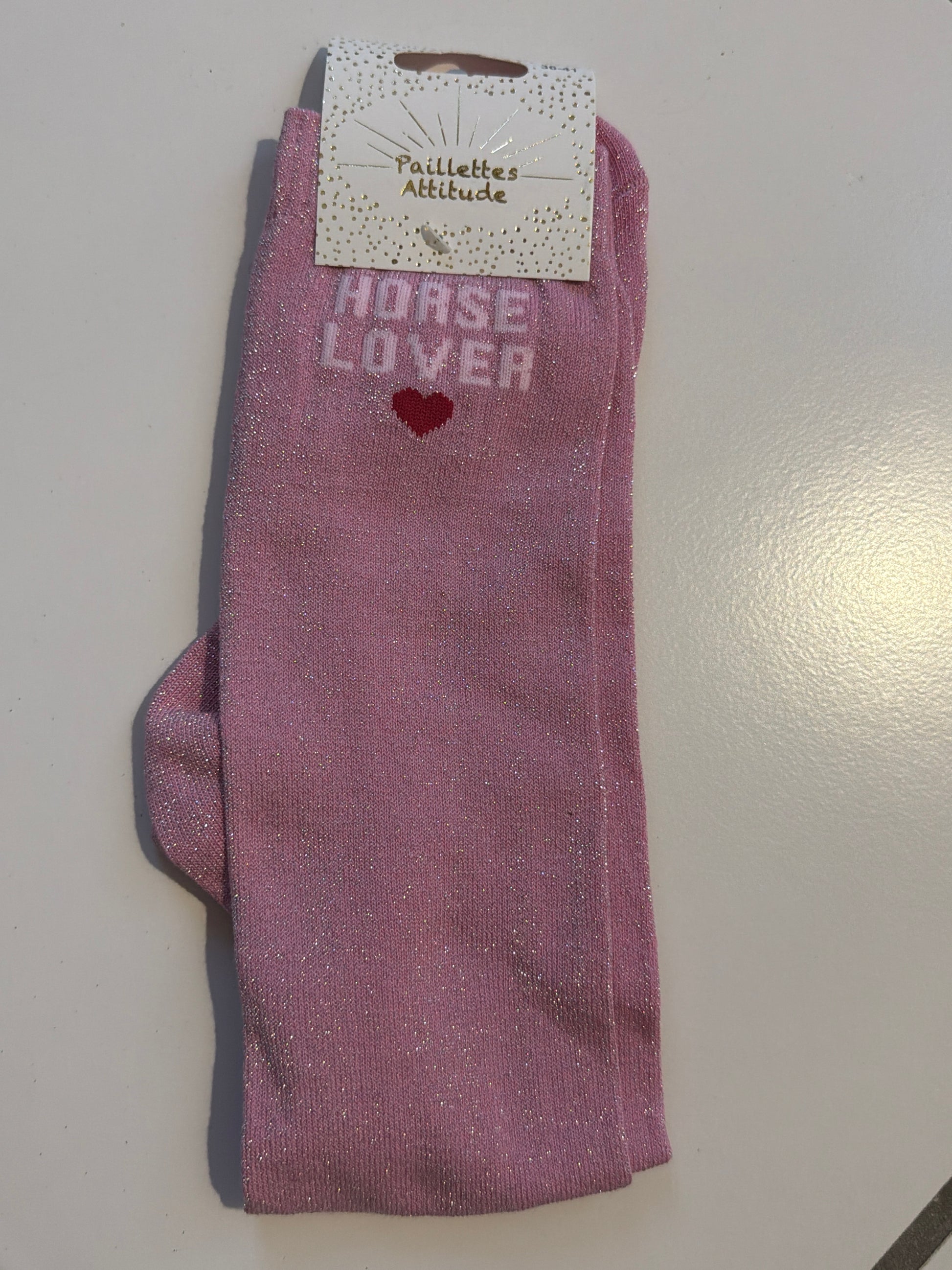 Chaussette équitation pailletée 36-41 HORSE LOVE ❤️