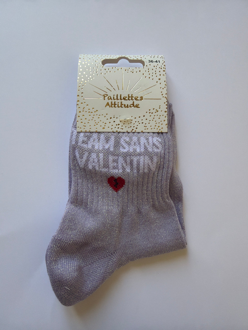 Chaussette pailletée 36-41 TEAM SANS VALENTIN 💔