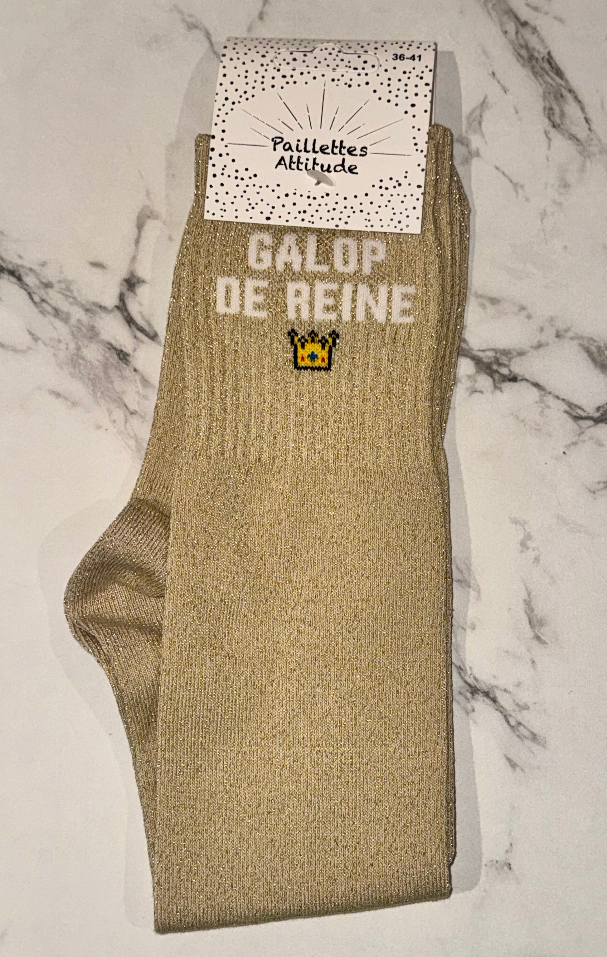 Pré commande chaussette pailletée GALOP DE REINE 👑 36/41