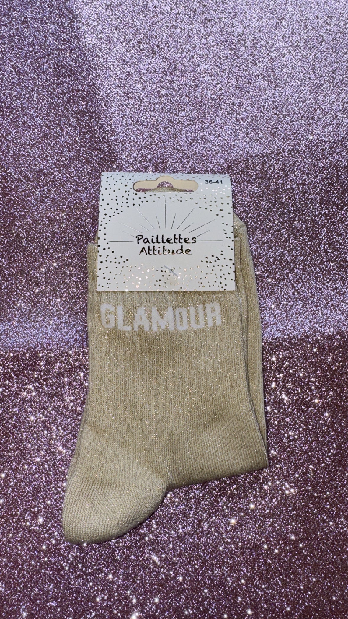 Chaussettes pailletée de ville 36/41 « Glamour »