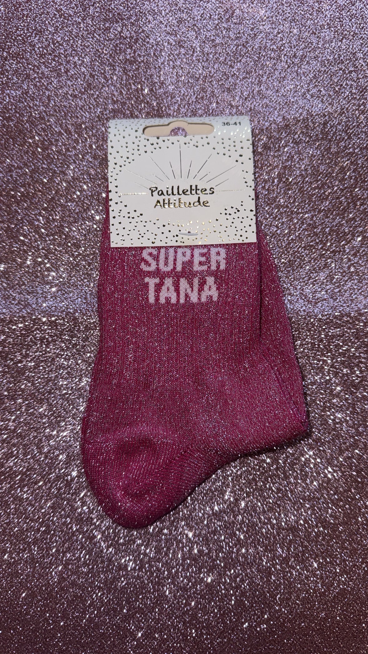 Chaussettes de ville pailletée 36/41 « Super tana »