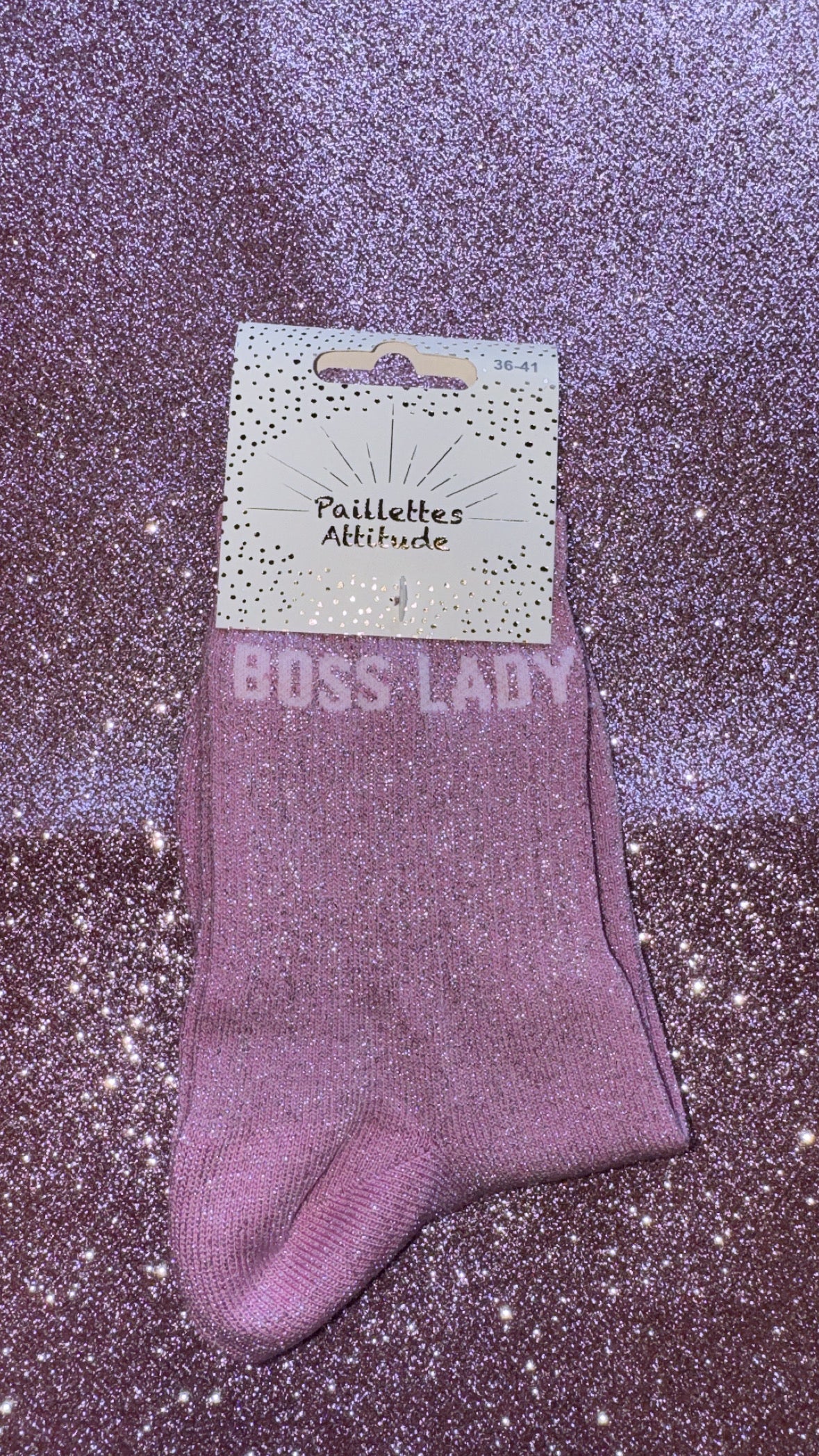 Chaussettes de ville pailletée 36/41 « Boss lady »