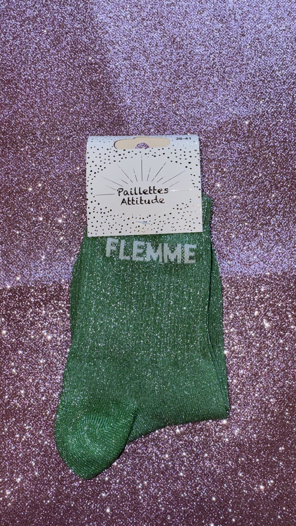 Chaussettes pailletée de ville 36/41 « Flemme »