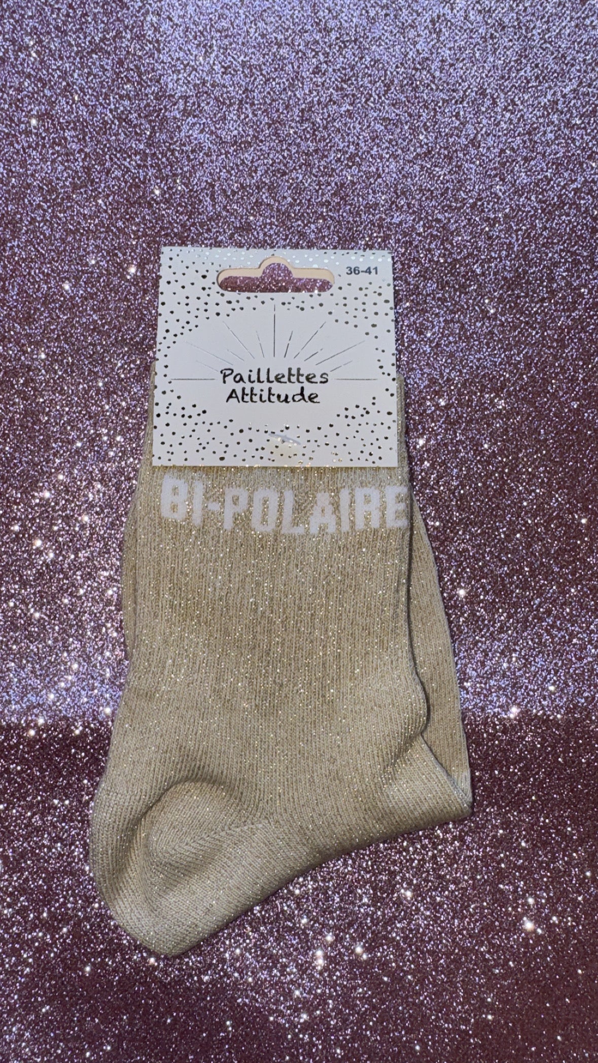 Chaussettes de ville pailletée 36/41 «  Bi-Polaire »