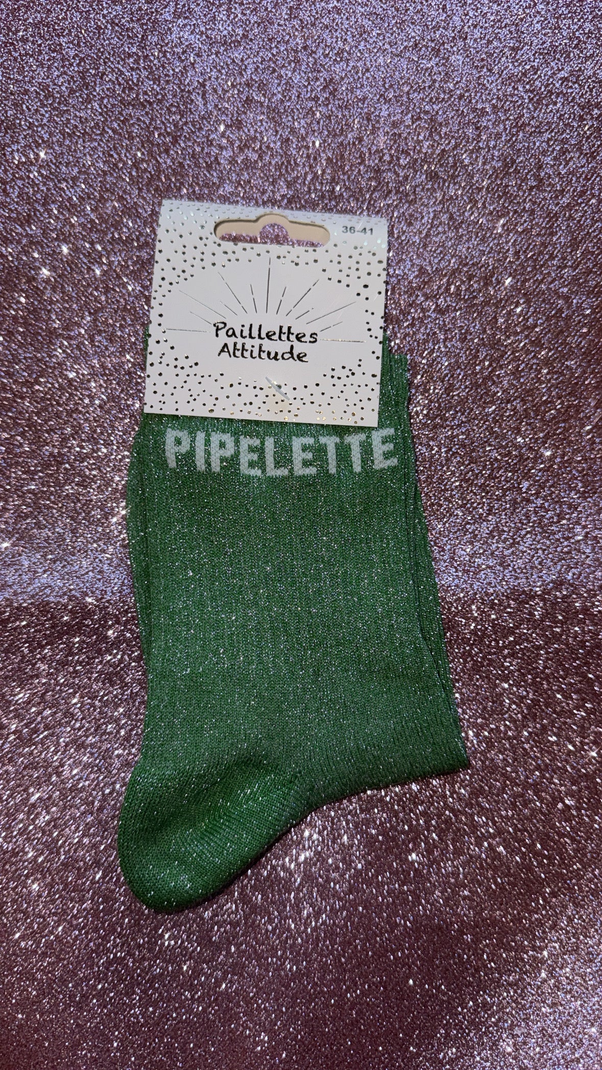 Chaussettes de ville pailletée 36/41 « Pipelette »