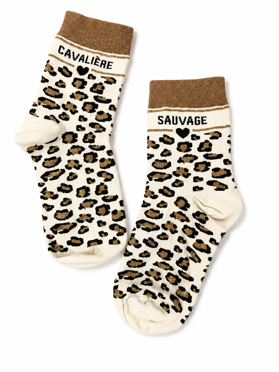 Chaussette de ville leopard pailletée 36-41 CAVALIÈRE SAUVAGE