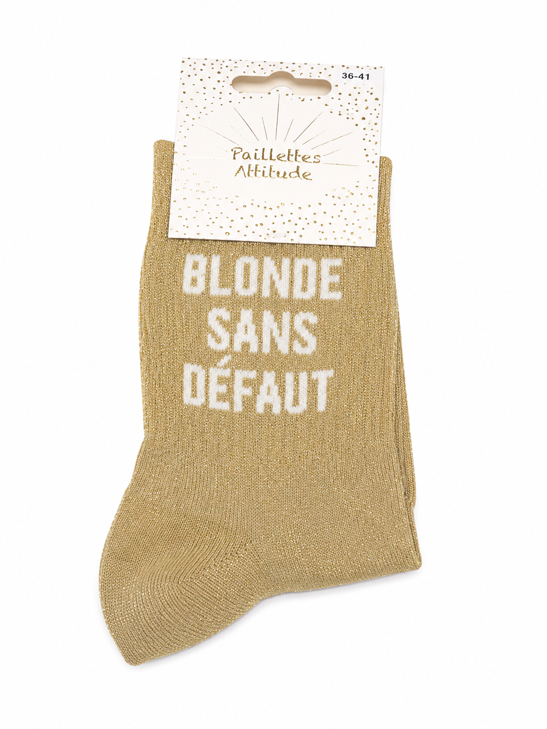 chaussette de ville pailletée 36-41 BLONDE SANS DÉFAUT