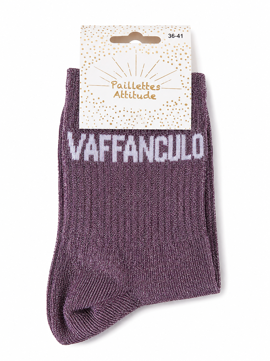 Chaussette de ville pailletée 36-41 VAFFANCULO