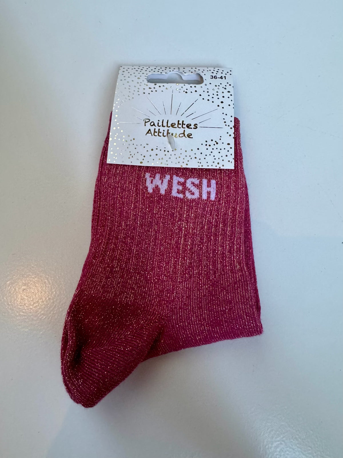 Chaussettes Rose Pailletée « Wesh »