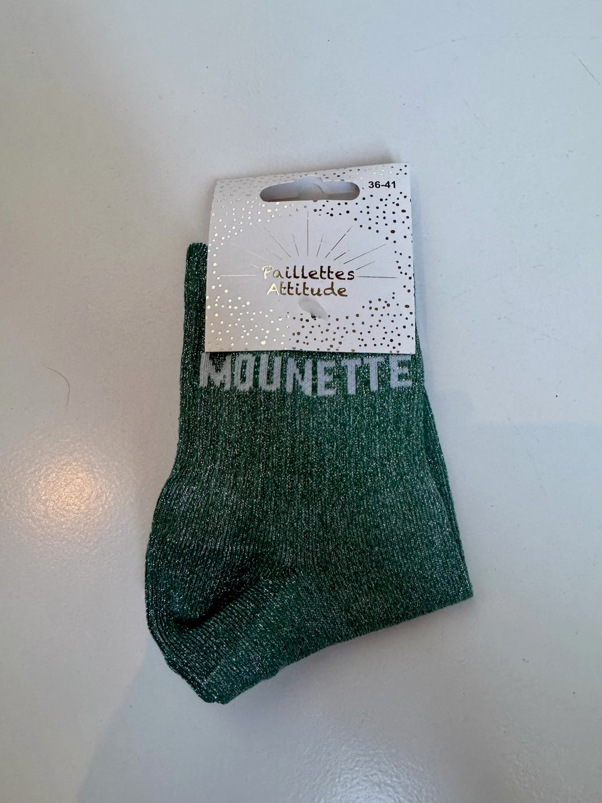 Chaussettes Vert Pailletée « Mounette »